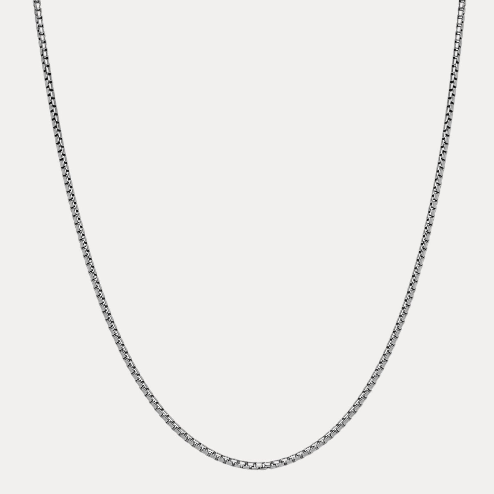 925 Sterling Silver 3mm Rounded Box Chain Necklace