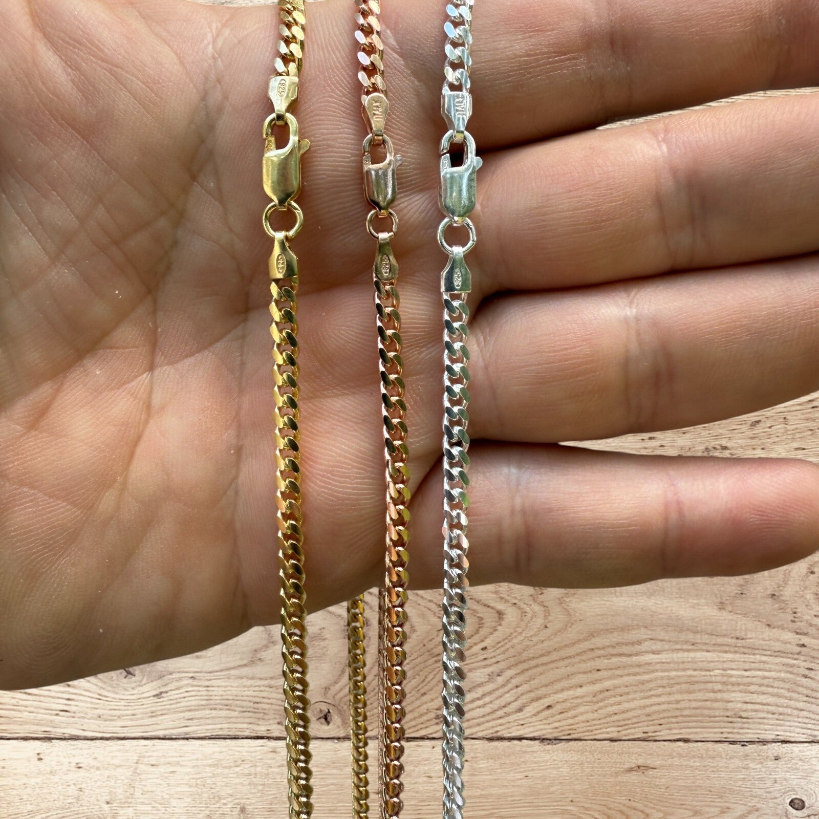 925 Sterling Silver 3.5mm Miami Cuban Chain Necklace