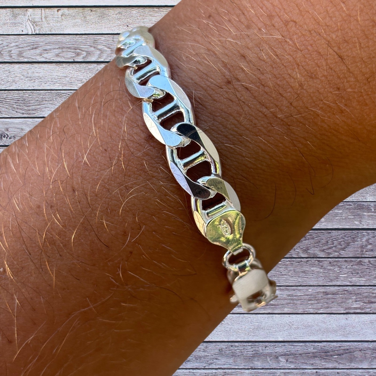 925 Sterling Silver 8mm Mariner Bracelet