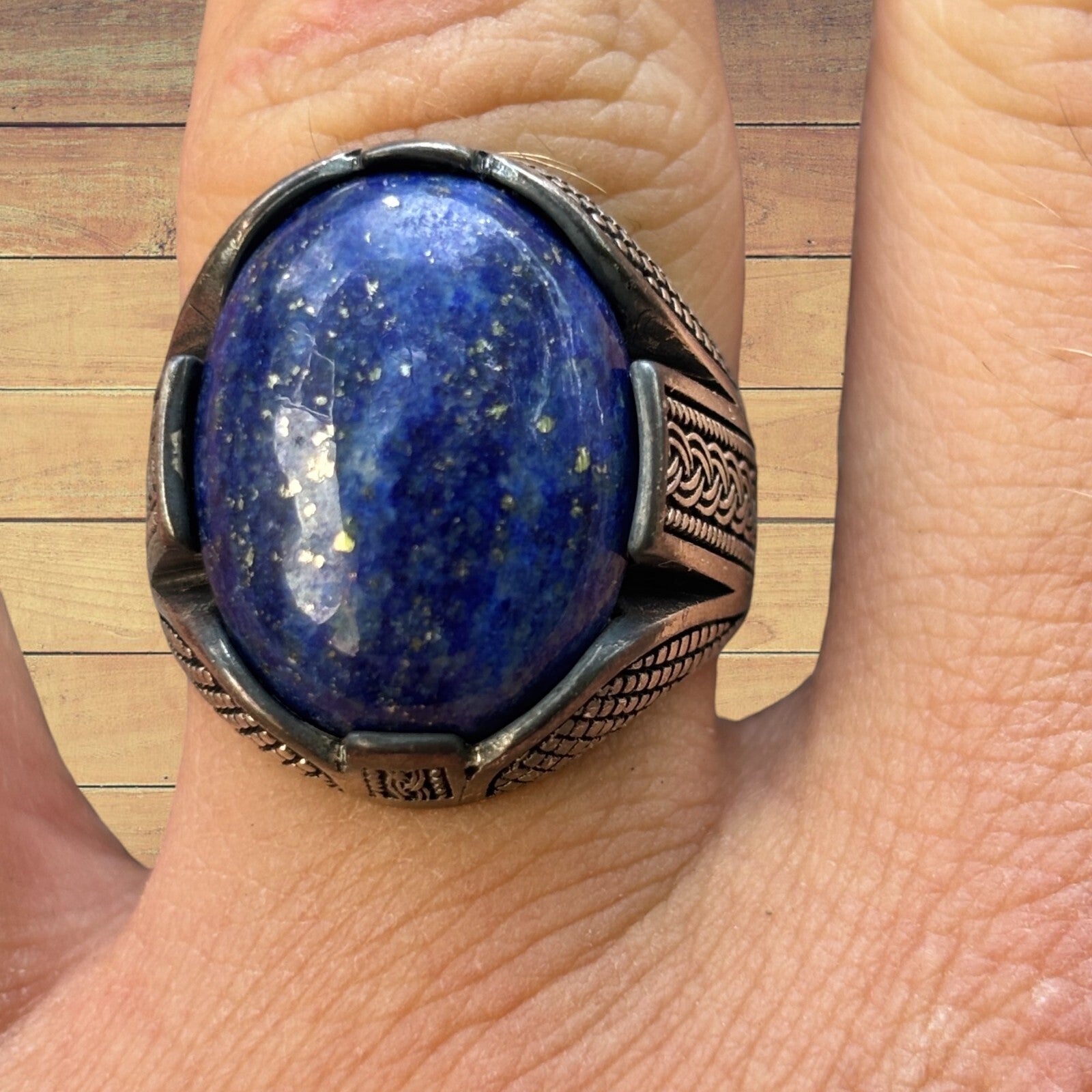 925 Sterling Silver Blue Lapis Ring