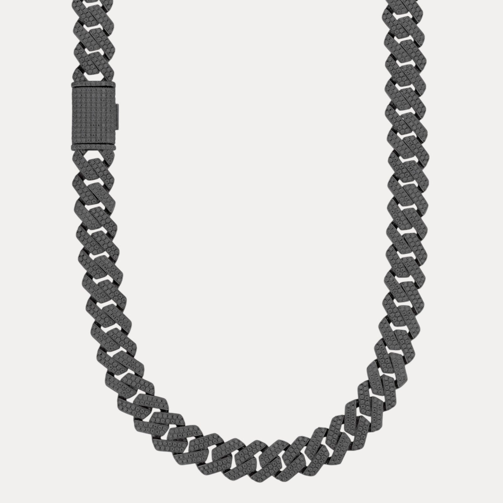 925 Sterling Silver 16mm Moissanite Miami Cuban Prong Chain Necklace