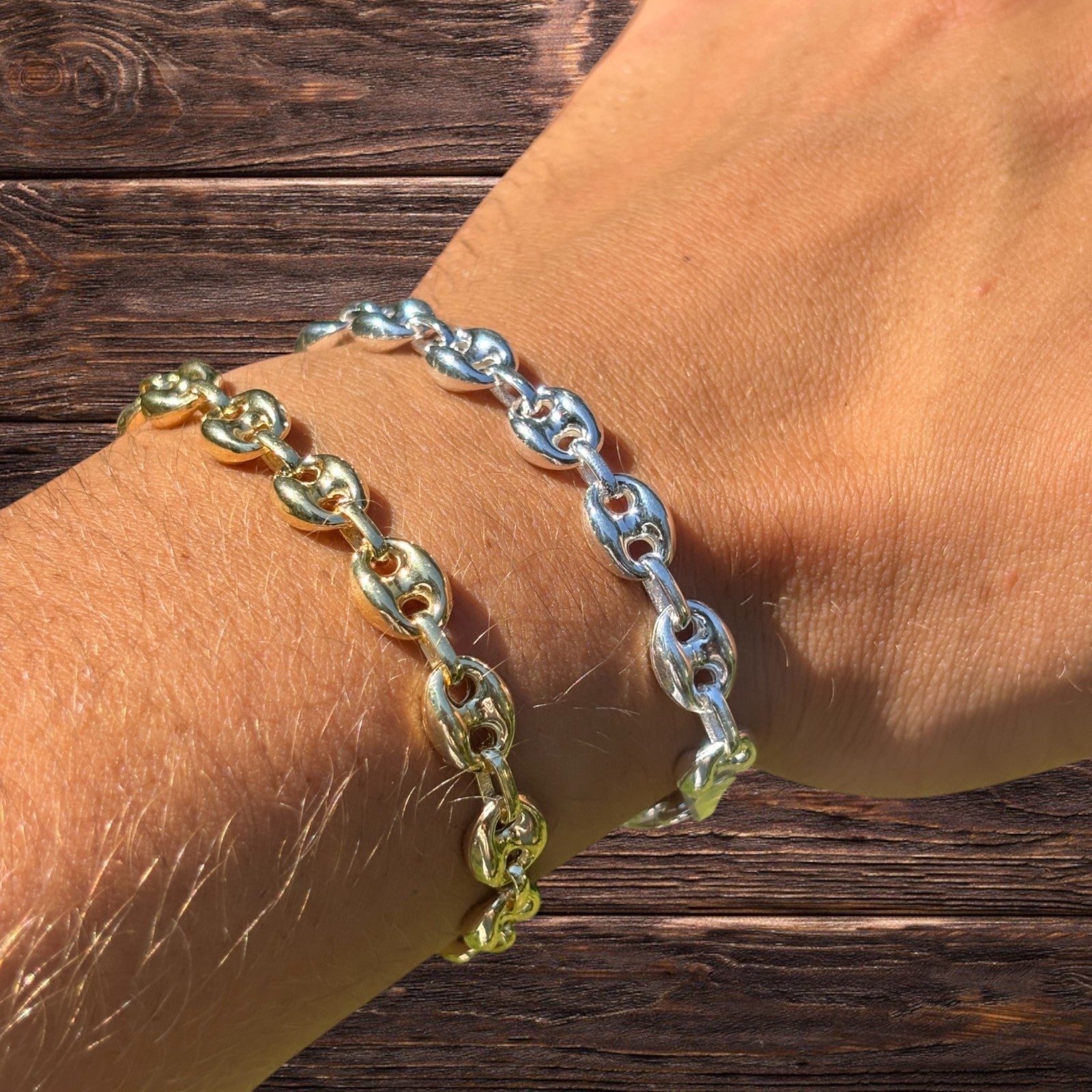 925 Sterling Silver 8mm Puffed Gucci Bracelet