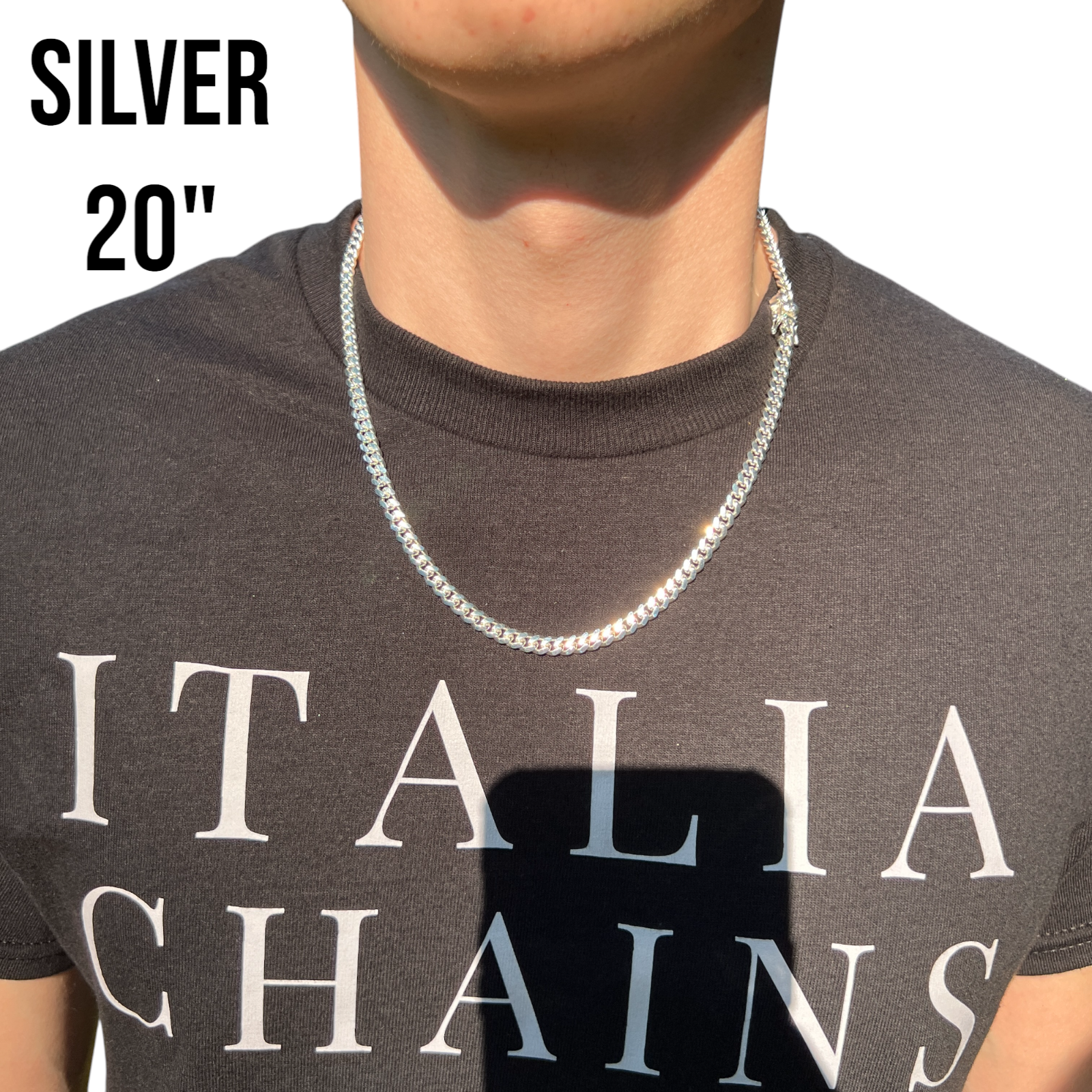 925 Sterling Silver 5mm Miami Cuban W. Box Clasp Chain Necklace