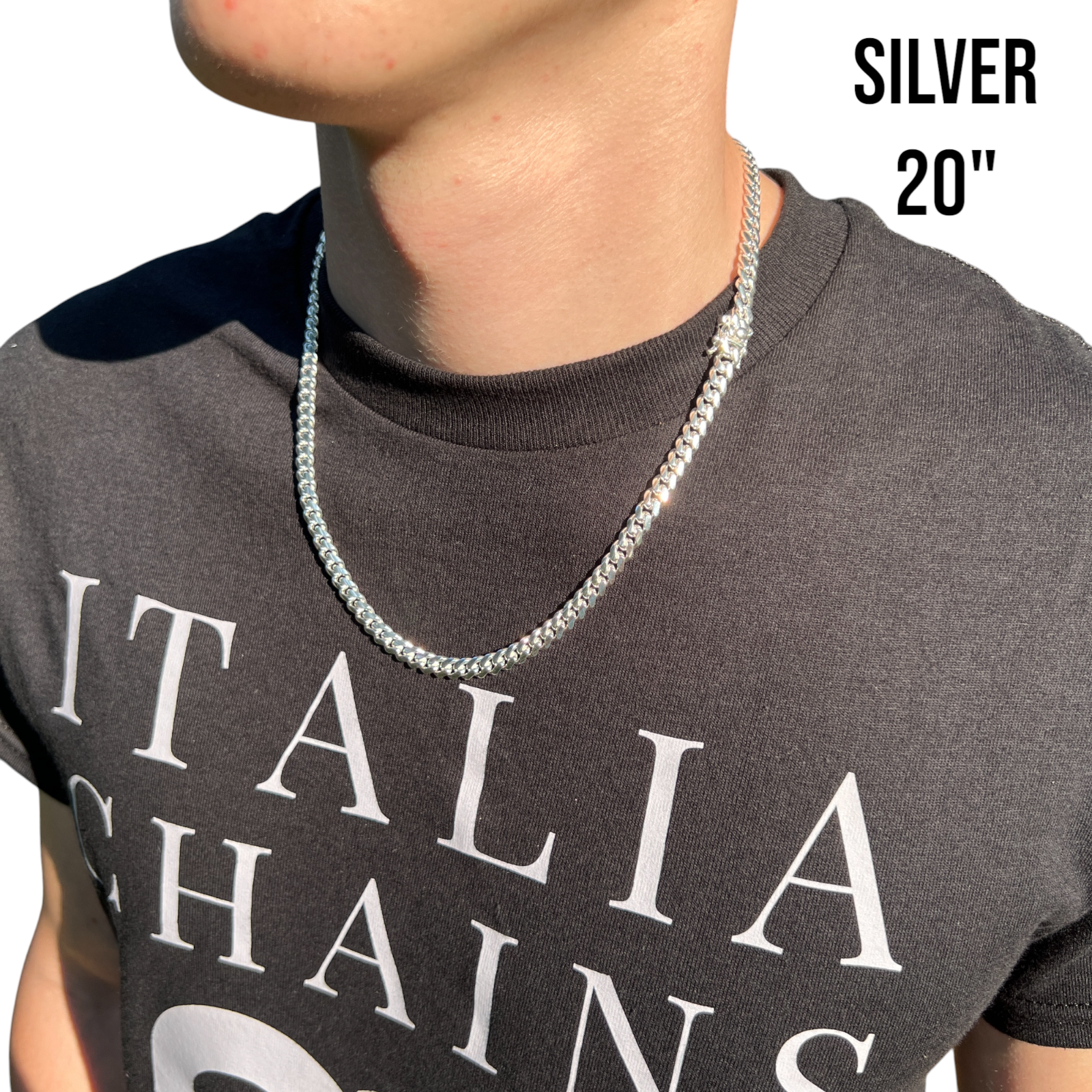 925 Sterling Silver 6mm Miami Cuban W. Box Clasp Chain Necklace