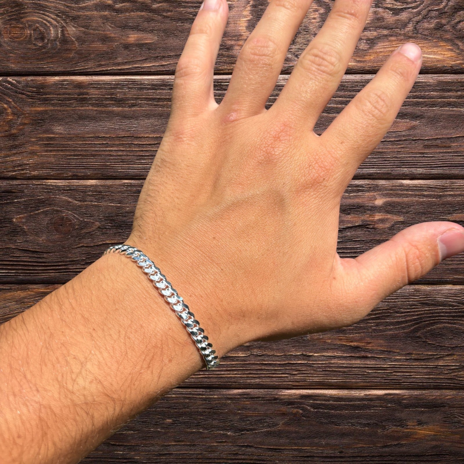 925 Sterling Silver 5mm Miami Cuban W. Box Clasp Bracelet