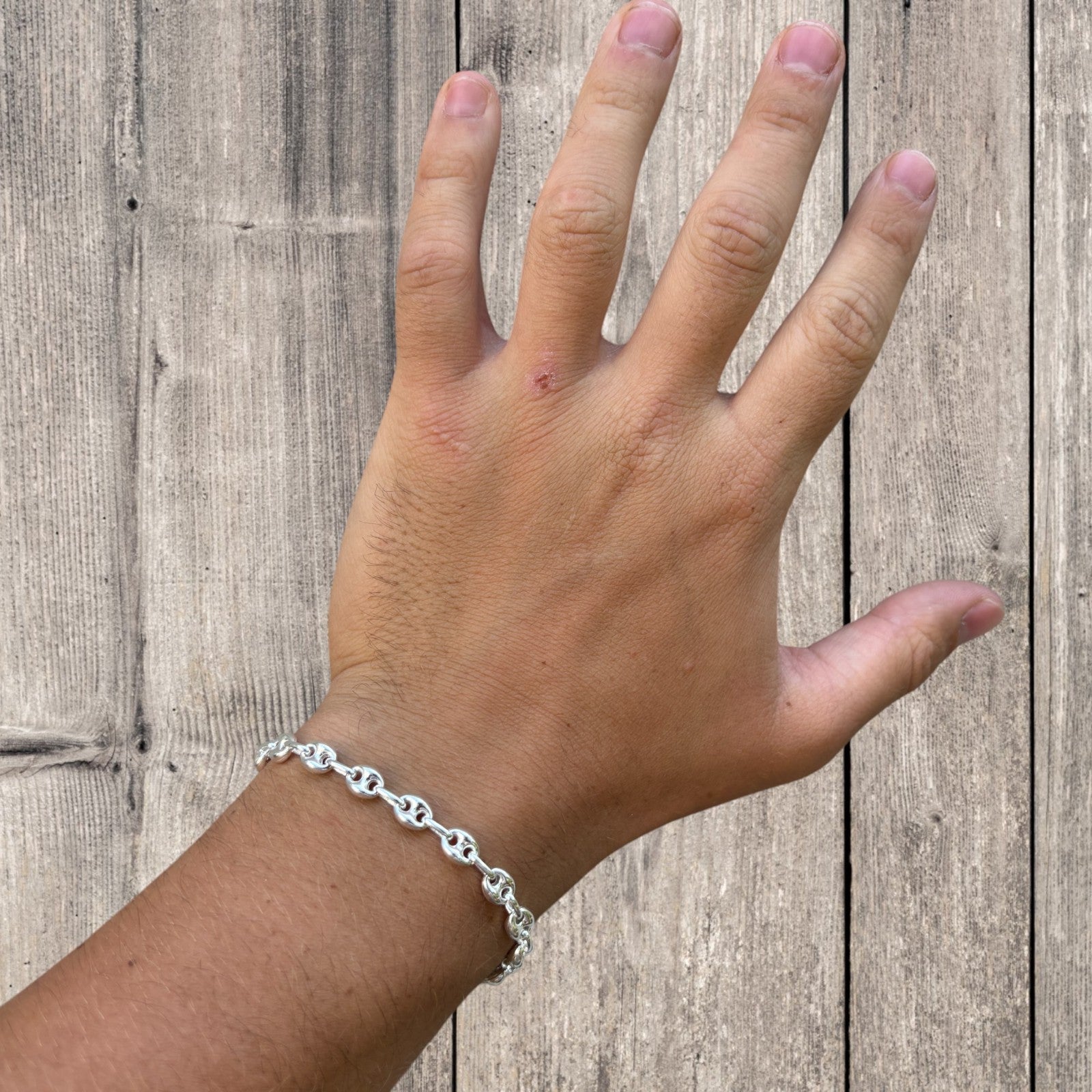 925 Sterling Silver 6mm Puffed Gucci Bracelet