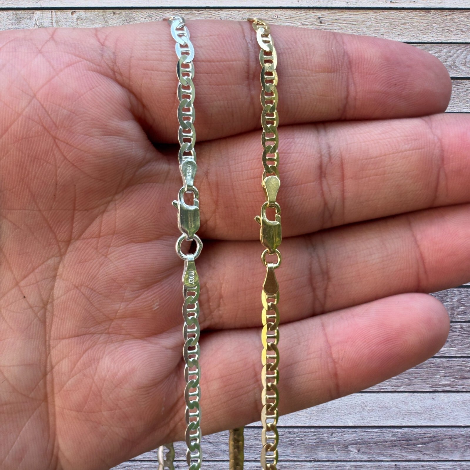 925 Sterling Silver 3mm Mariner Chain Necklace