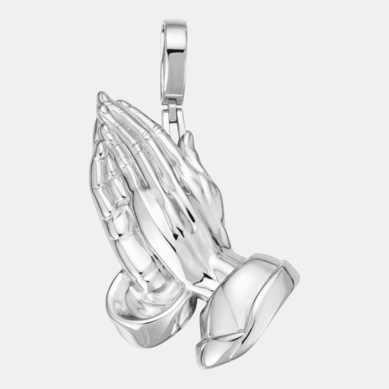 925 Sterling Silver Praying Hands Pendant - Large