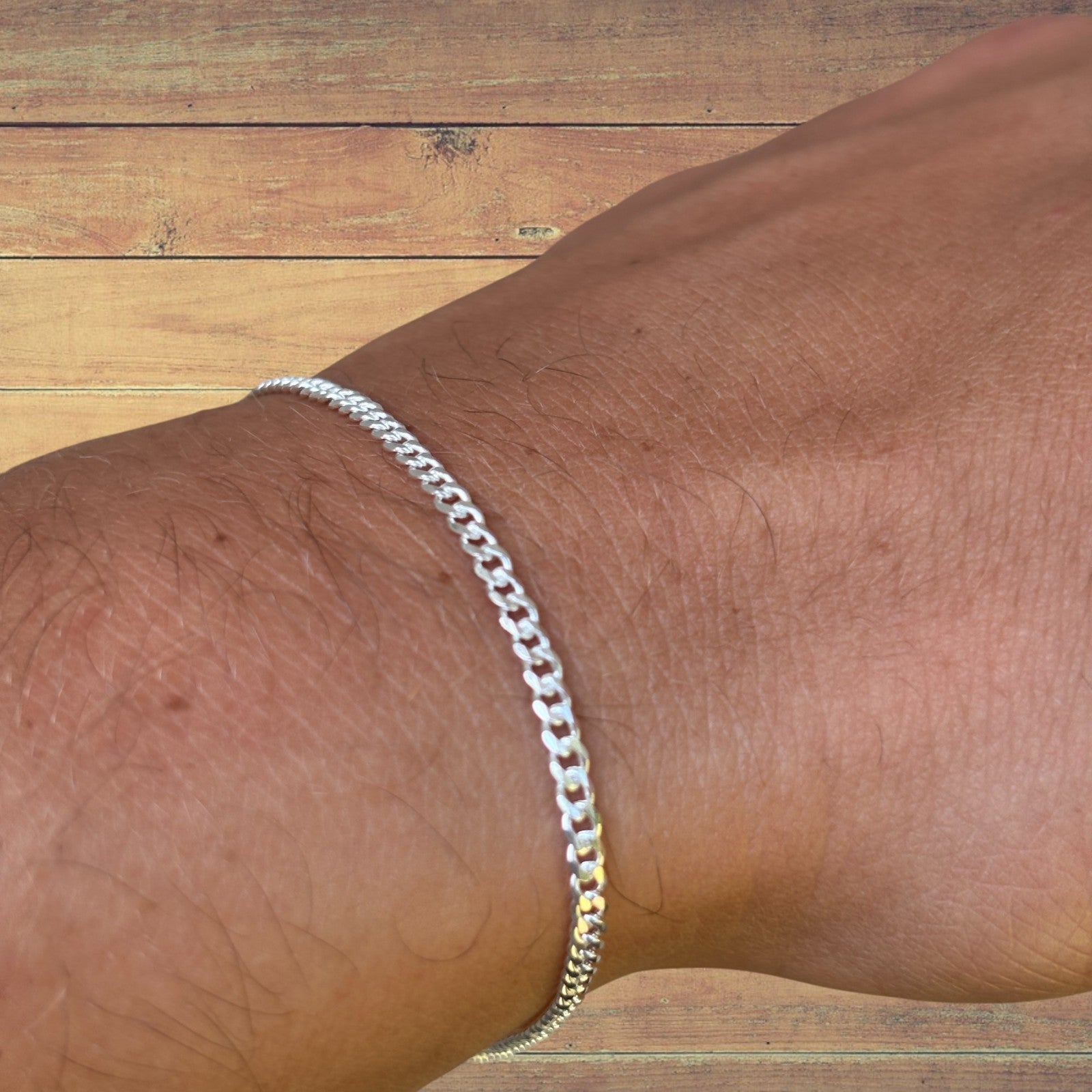925 Sterling Silver 2mm Curb Bracelet