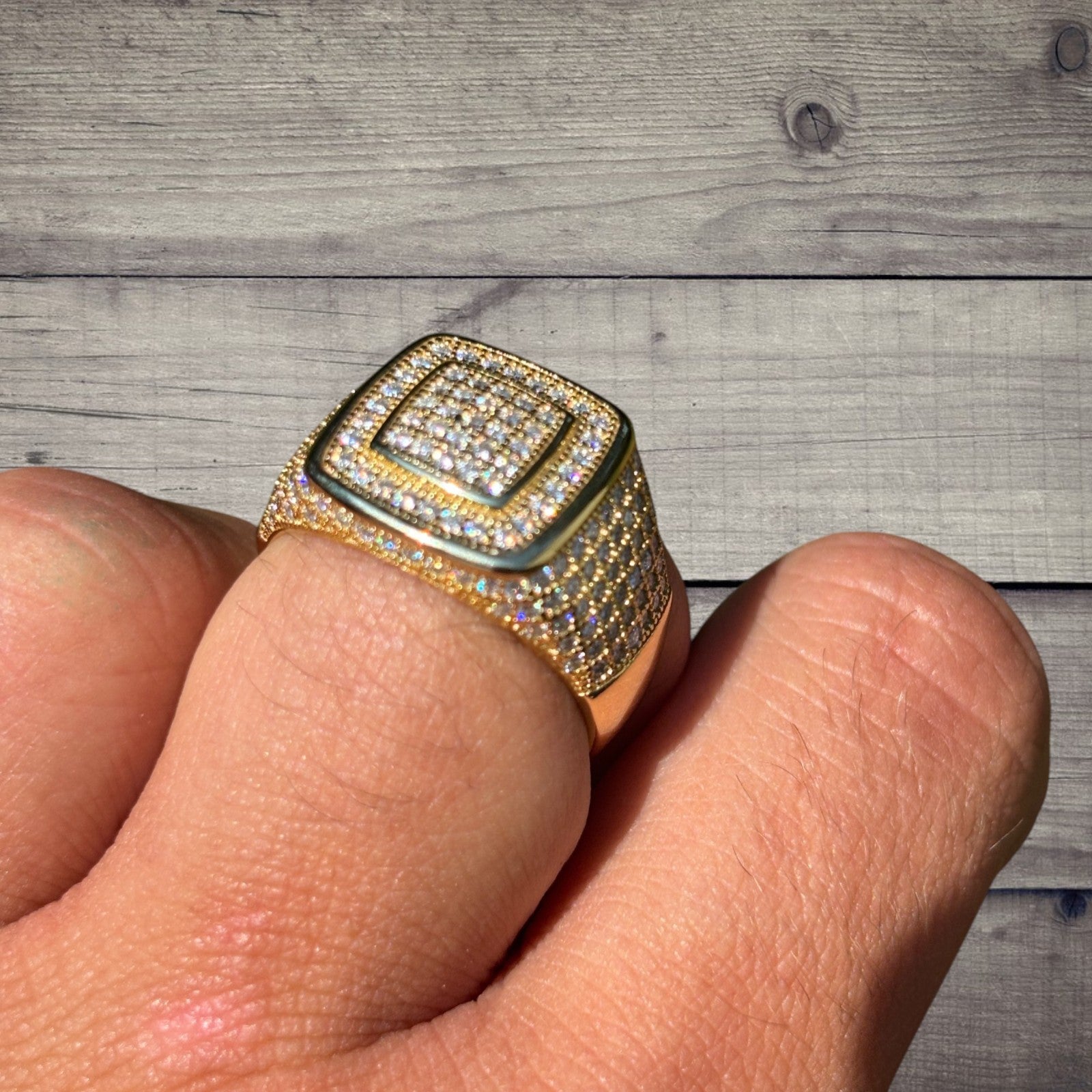 925 Sterling Silver Moissanite Square Ring