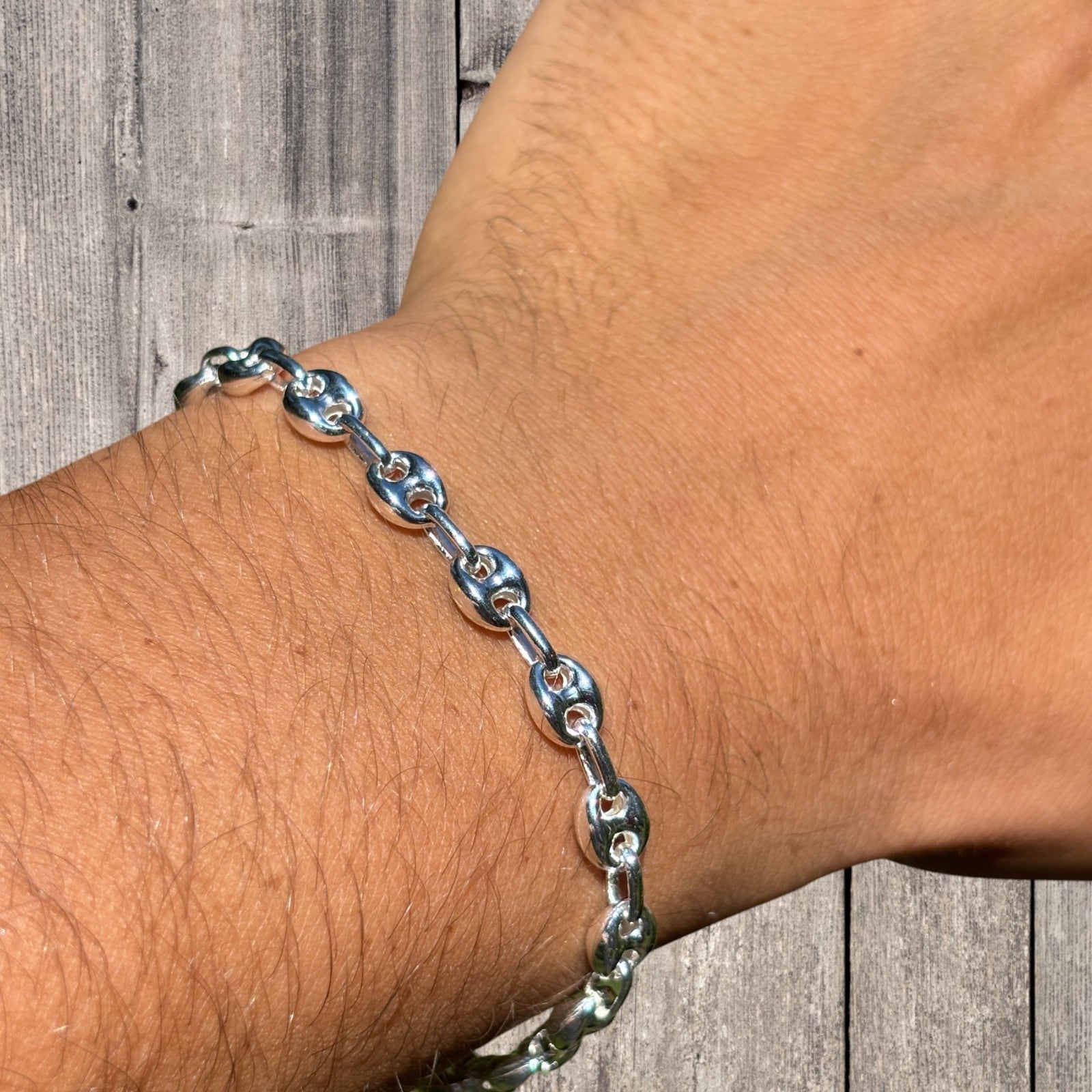 925 Sterling Silver 6mm Puffed Gucci Bracelet