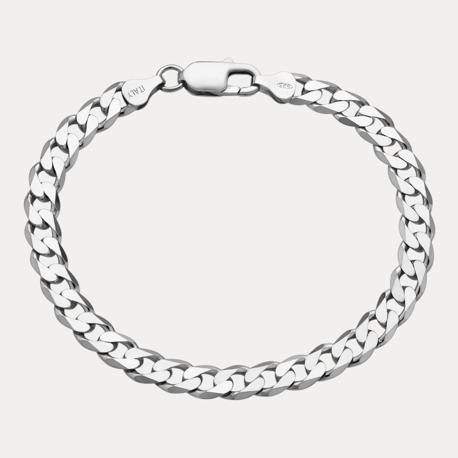 925 Sterling Silver 7mm Curb Bracelet