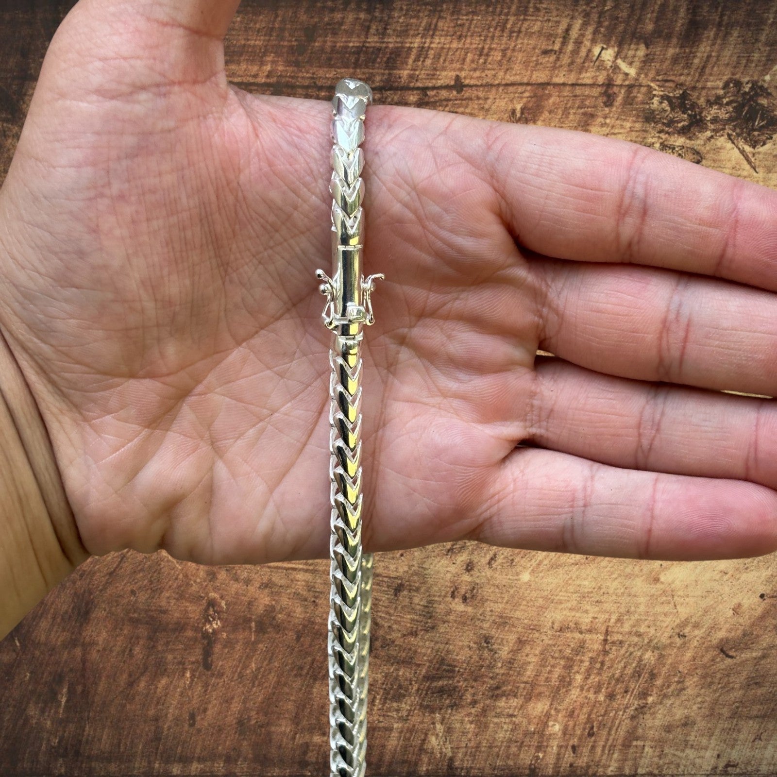 925 Sterling Silver 6mm Rounded Franco Chain Necklace