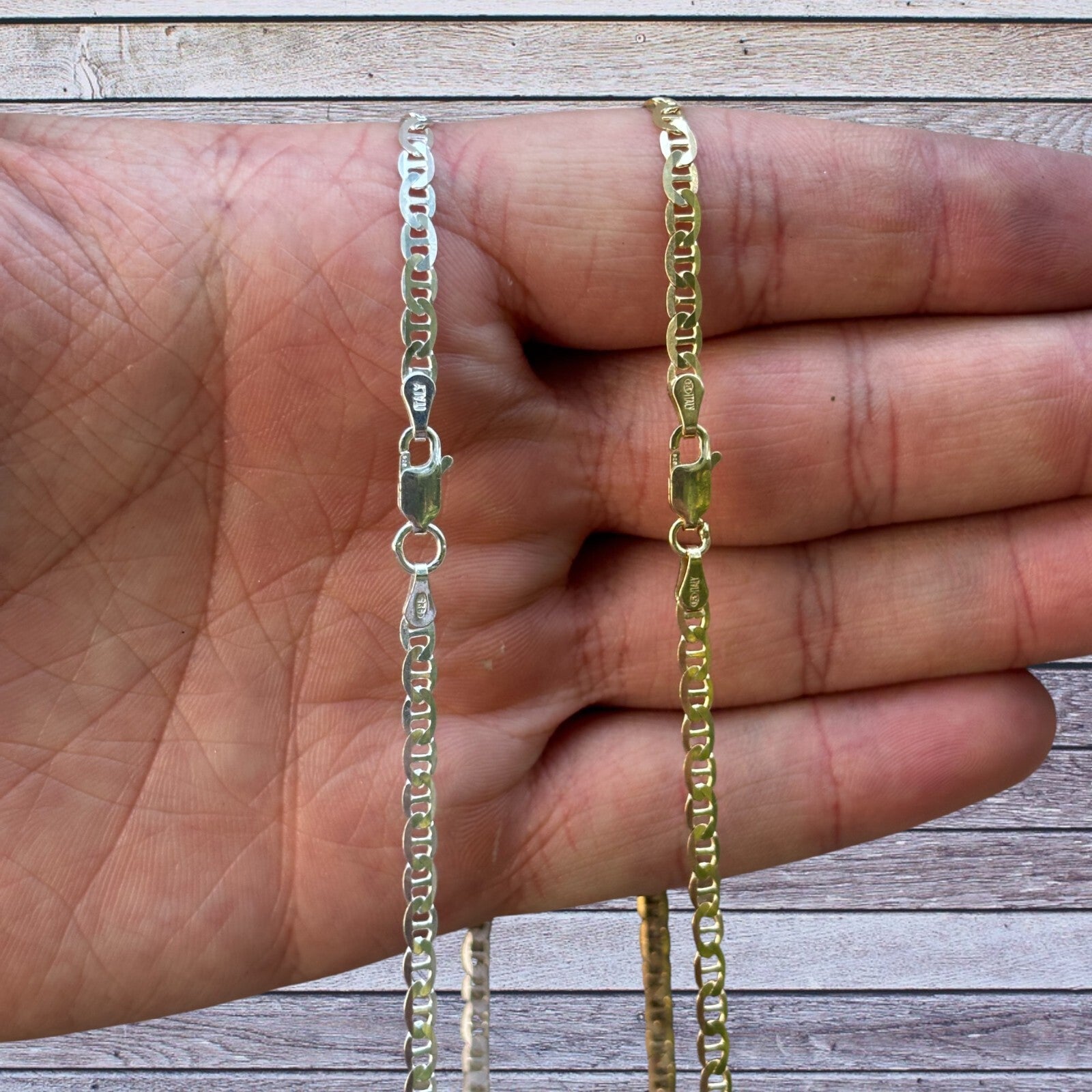 925 Sterling Silver 3mm Mariner Chain Necklace