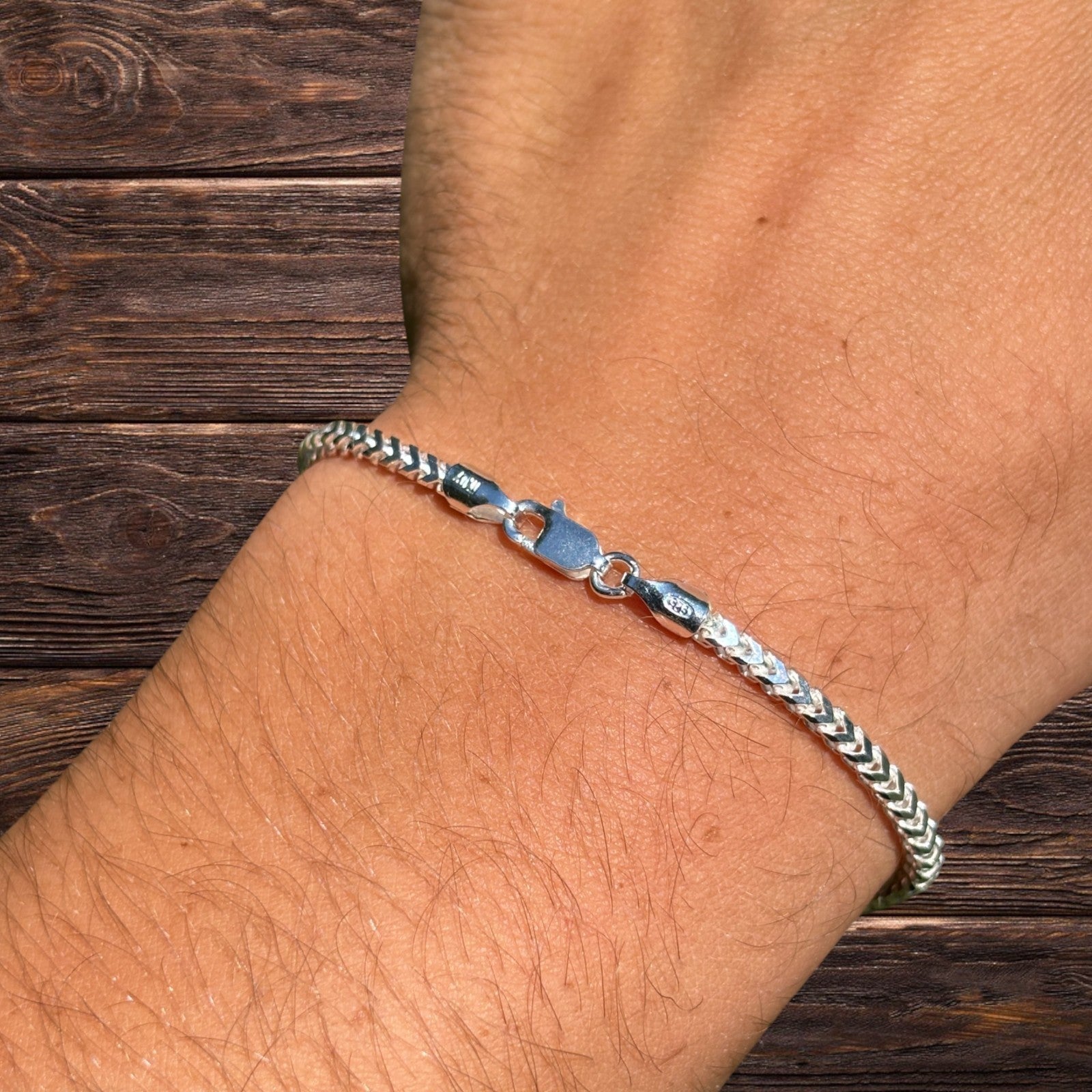 925 Sterling Silver 2.5mm Franco Bracelet