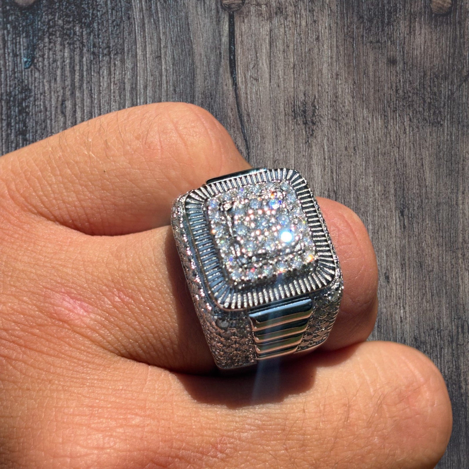 925 Sterling Silver Square Moissanite Ring