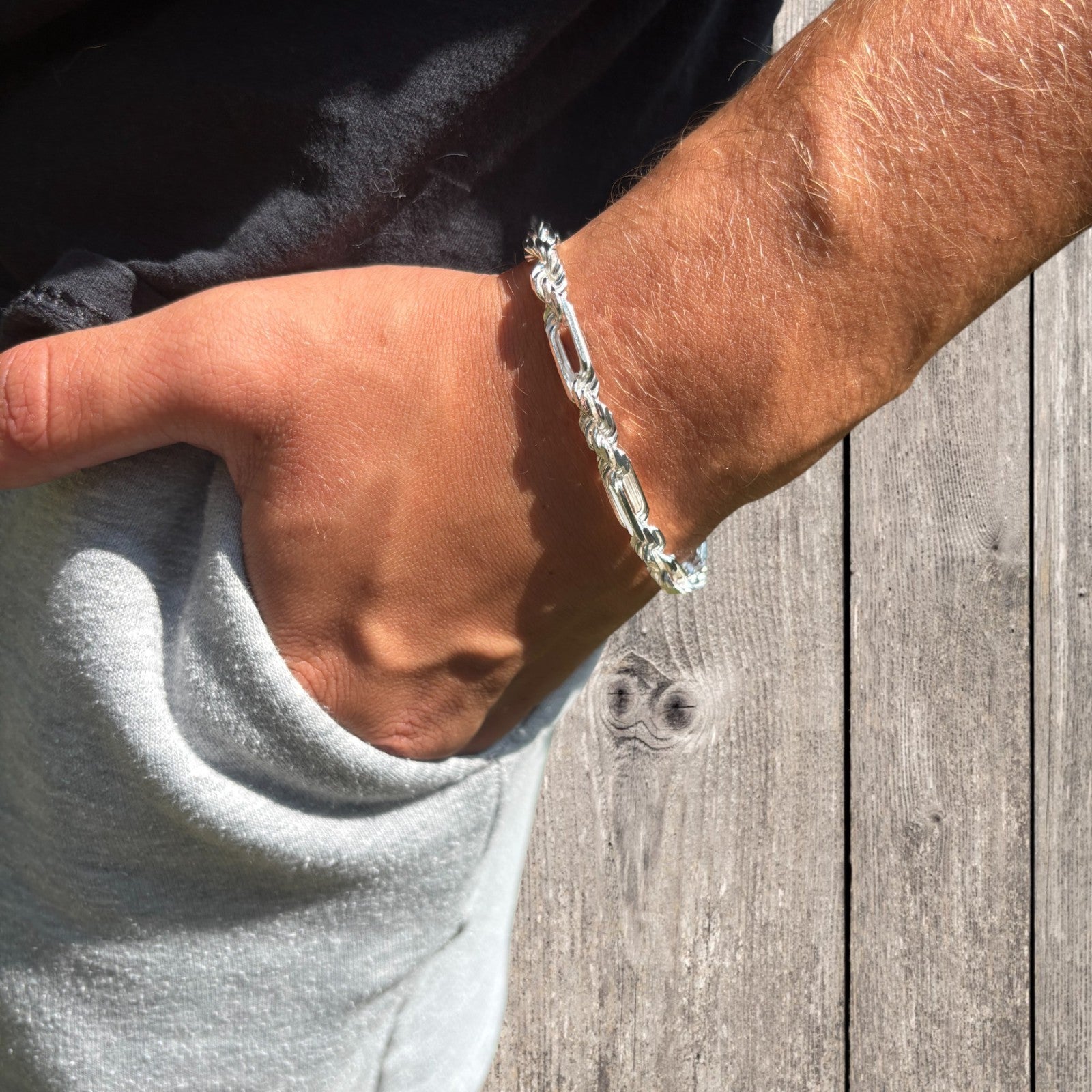 925 Sterling Silver 6mm Figarope Milano Bracelet