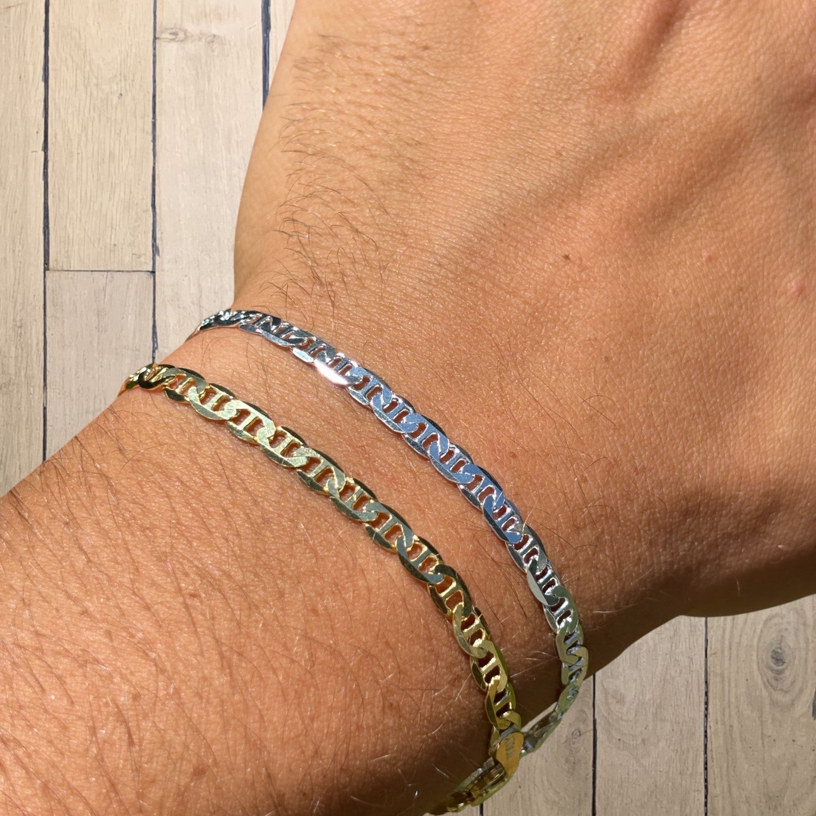 925 Sterling Silver 4mm Mariner Bracelet