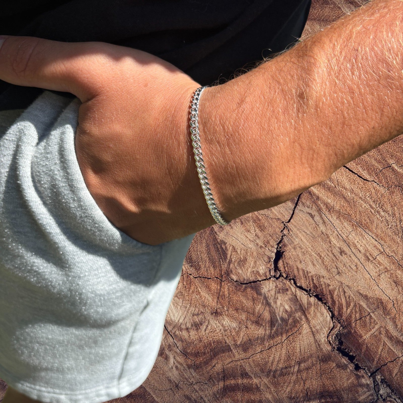 925 Sterling Silver 4mm Miami Cuban W. Box Clasp Bracelet