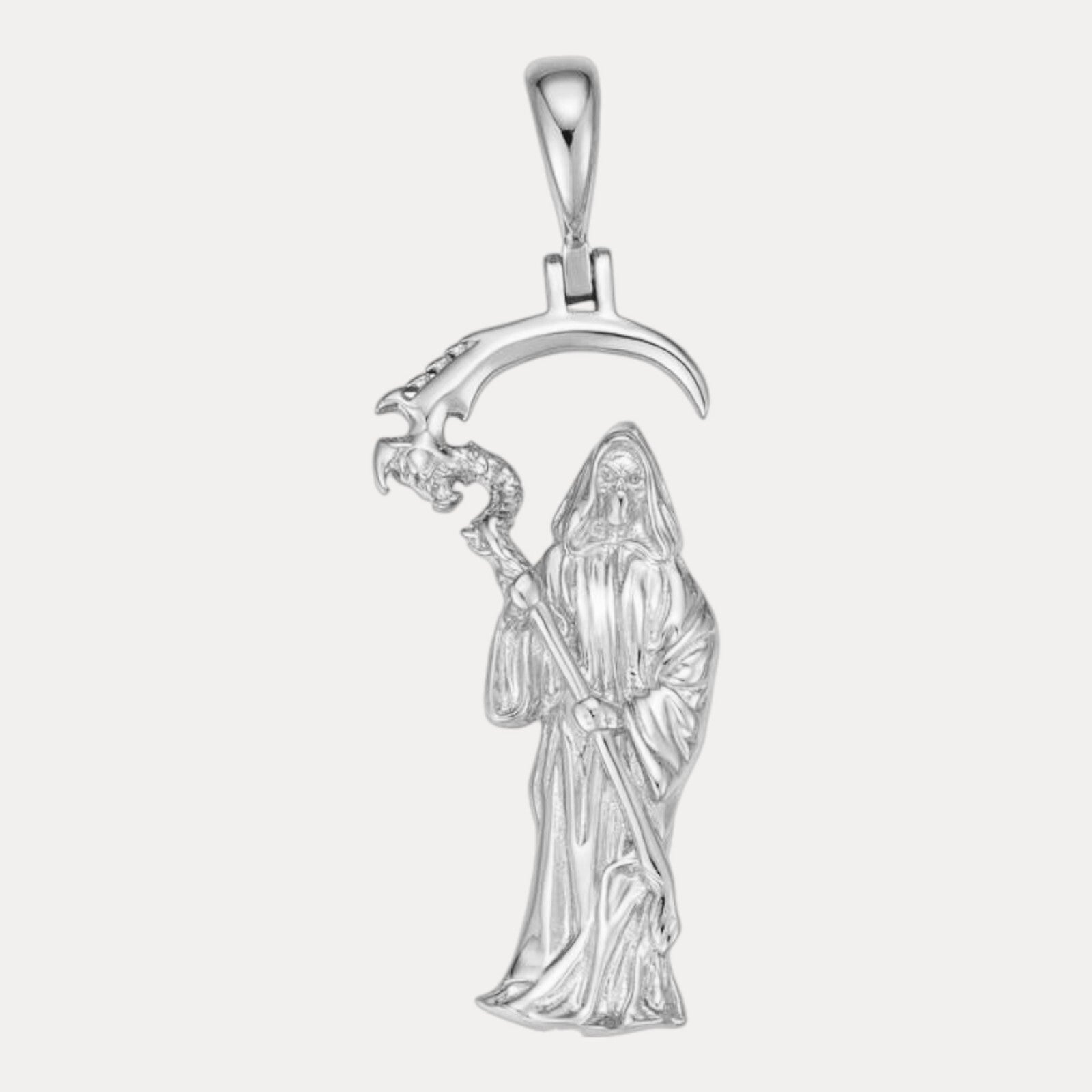 925 Sterling Silver Santa Muerte Grim Reaper Pendant