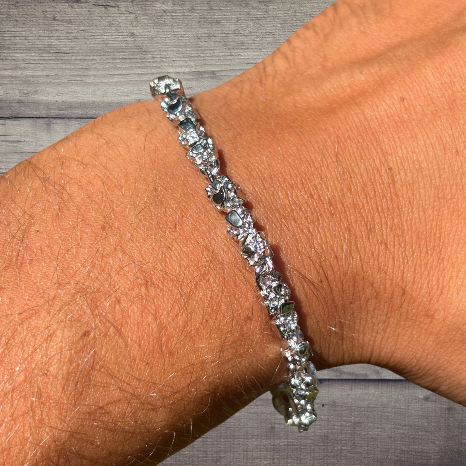 925 Sterling Silver 5mm Nugget Bracelet