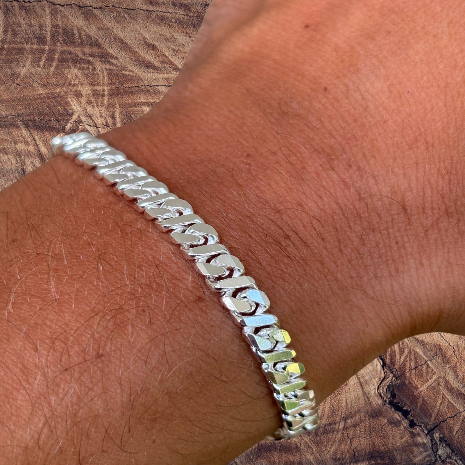 925 Sterling Silver 5mm Dollar Link Bracelet