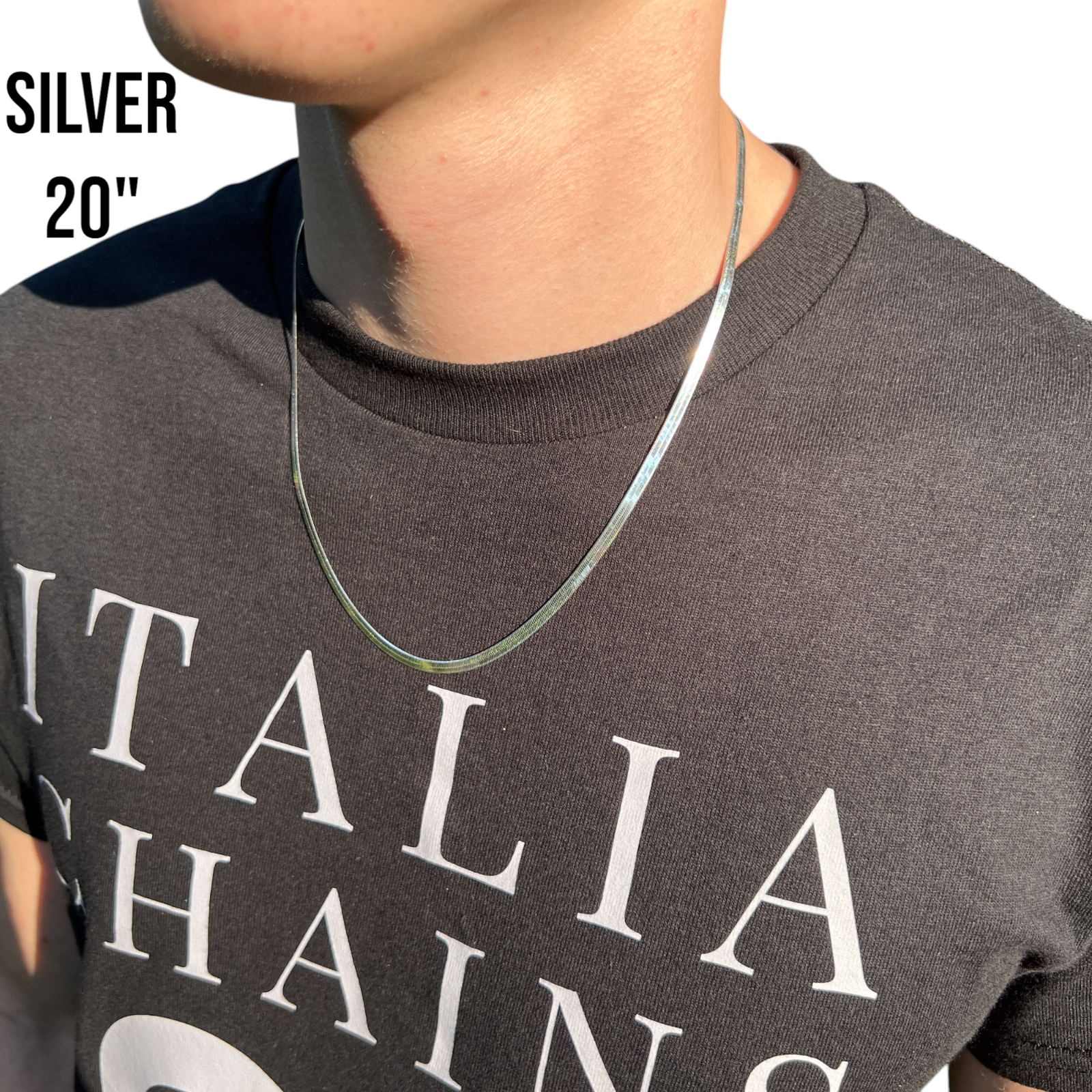 925 Sterling Silver 3.5mm Herringbone Chain Necklace