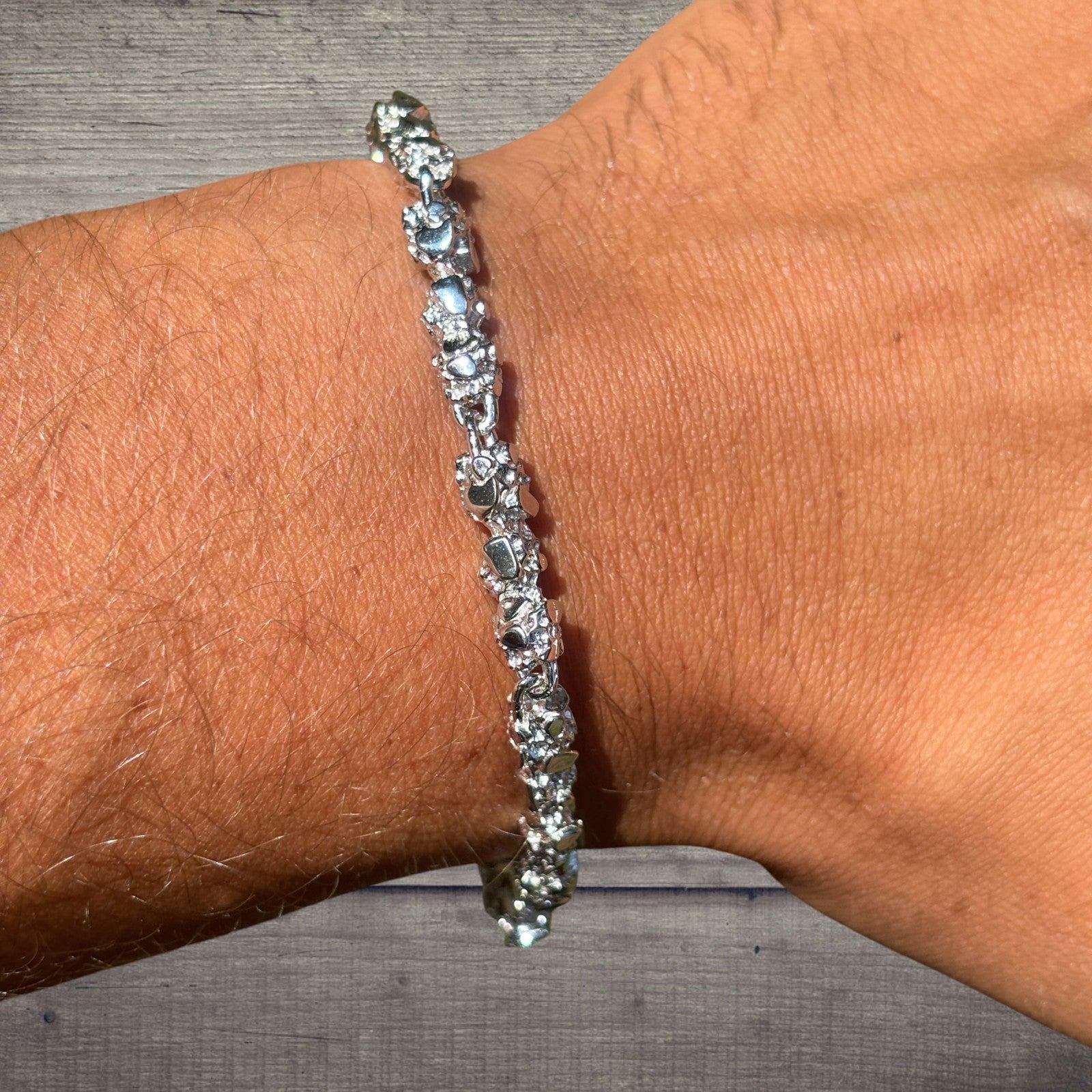 925 Sterling Silver 5mm Nugget Bracelet