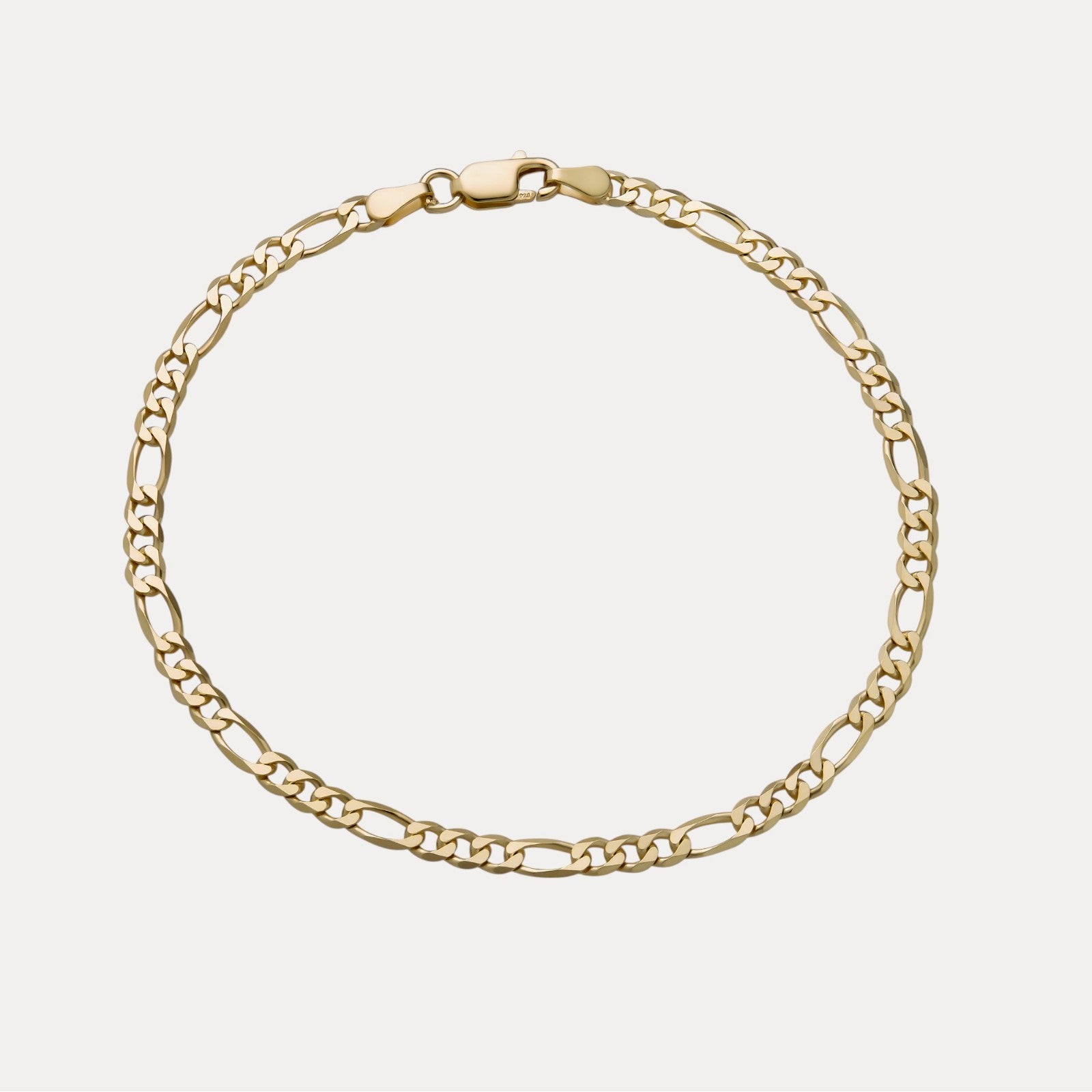 925 Sterling Silver 3.5mm Figaro Bracelet