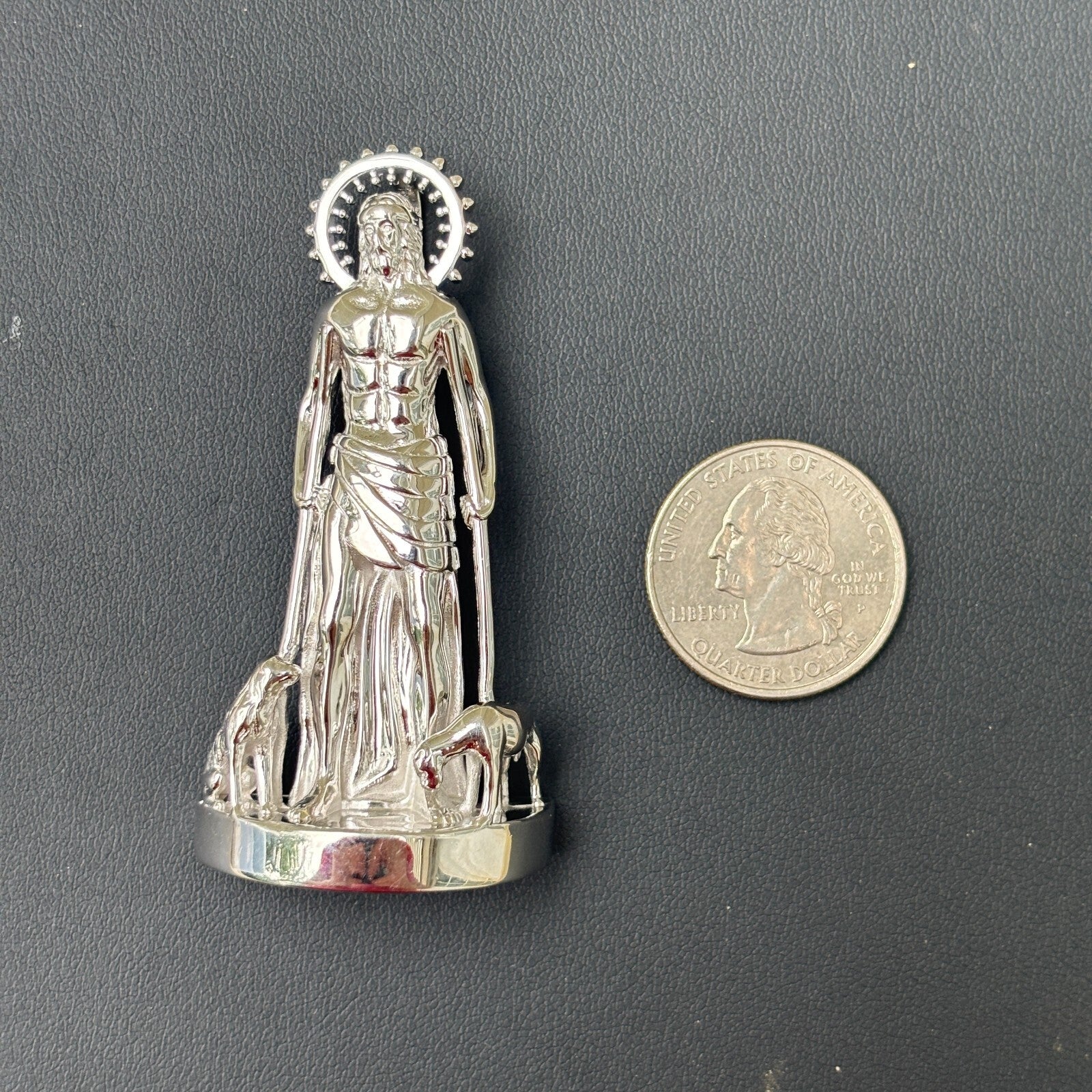 925 Sterling Silver St Lazarus San Lazaro Pendant - Large
