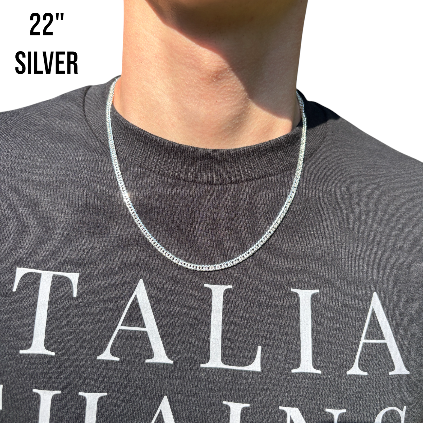 925 Sterling Silver 3.5mm Double Curb Chain Necklace