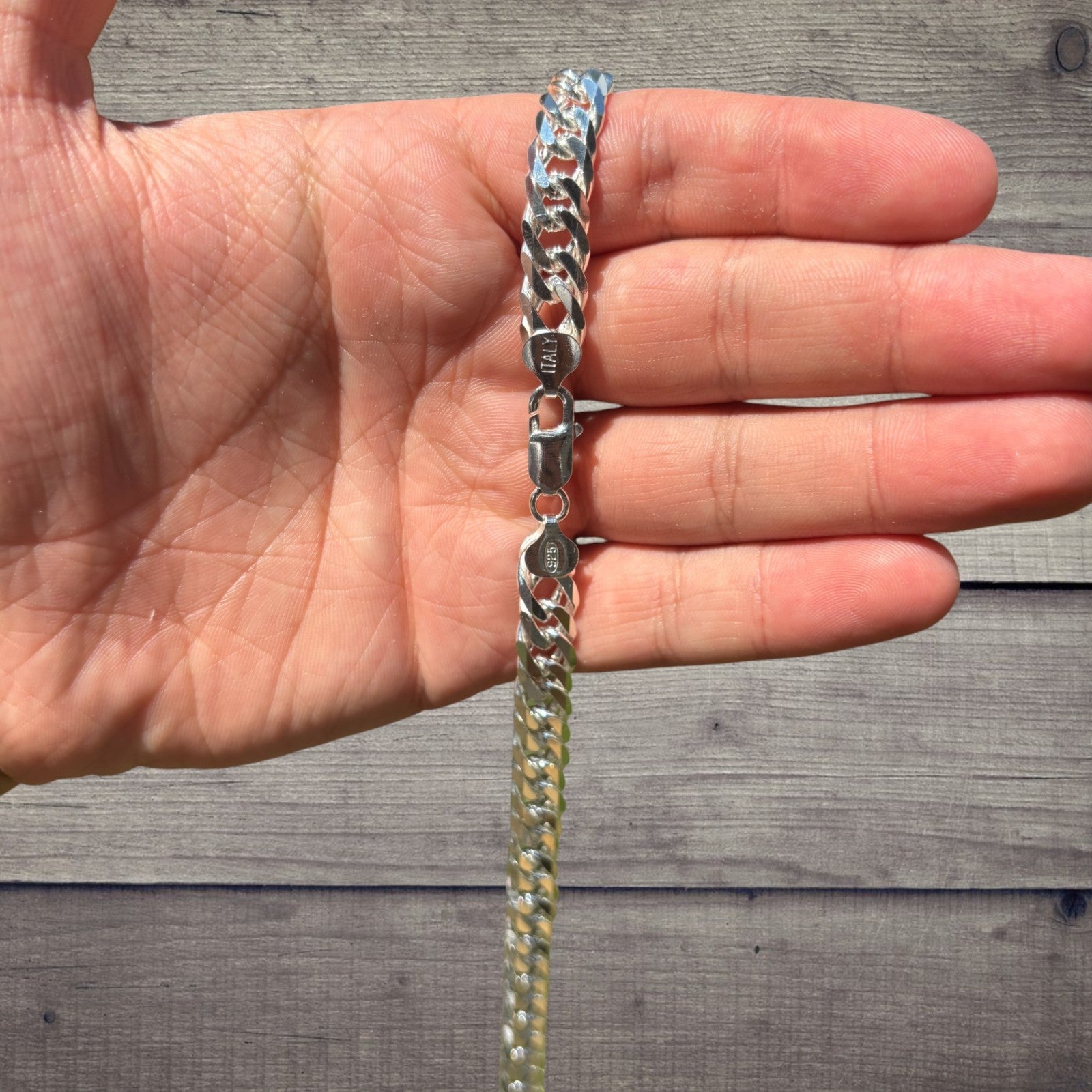925 Sterling Silver 10mm Double Curb Chain Necklace