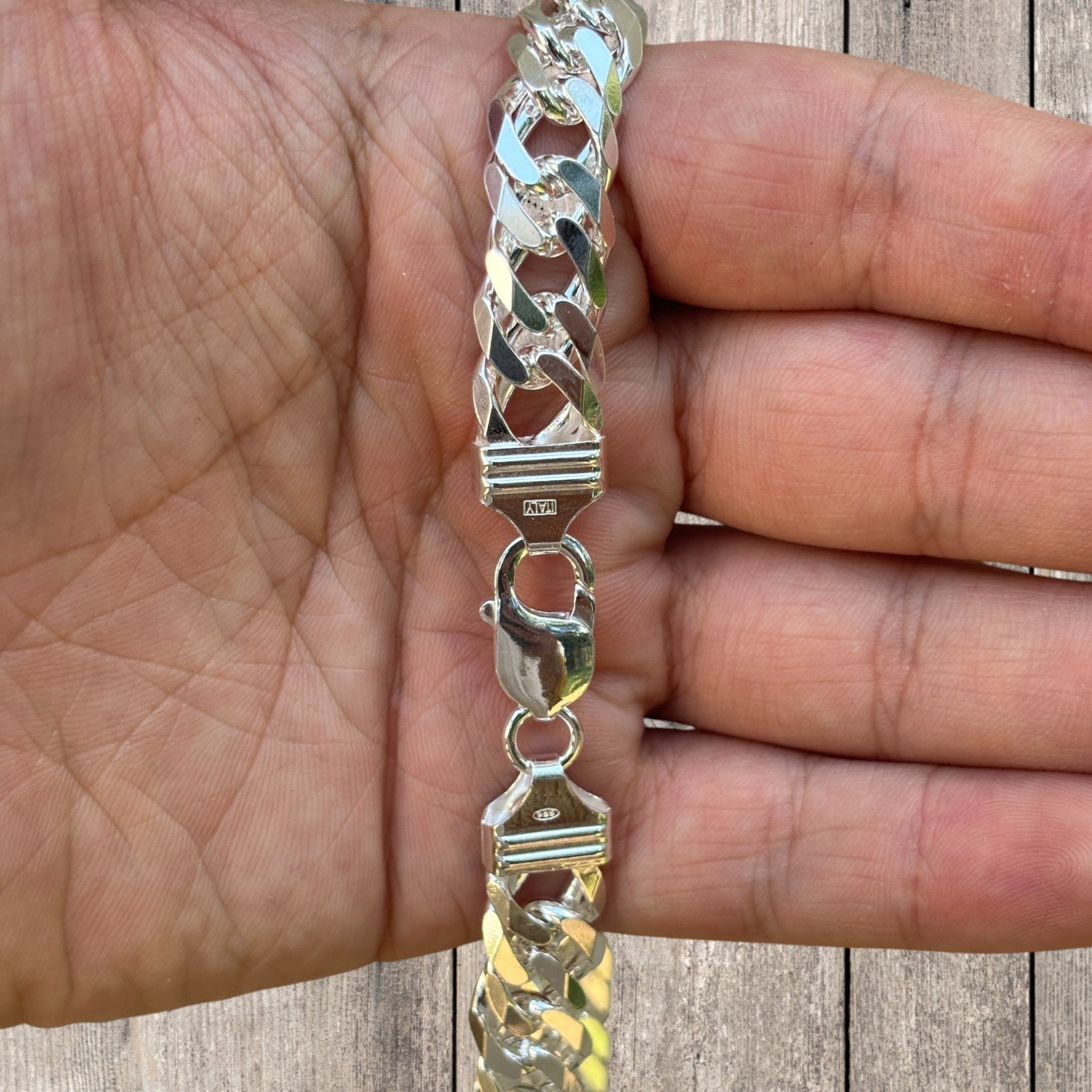 925 Sterling Silver 12mm Double Curb Chain Necklace
