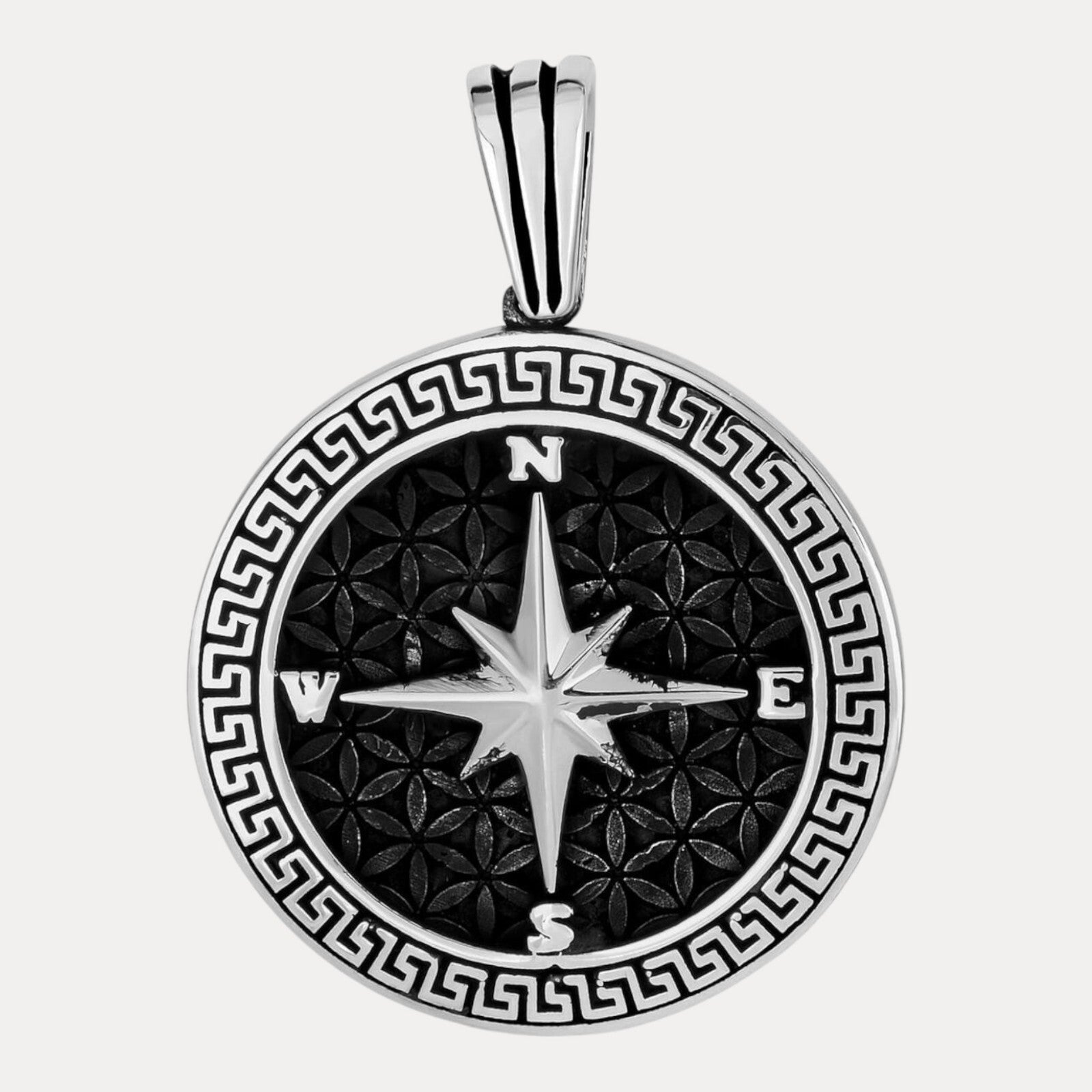 925 Sterling Silver Compass Pendant