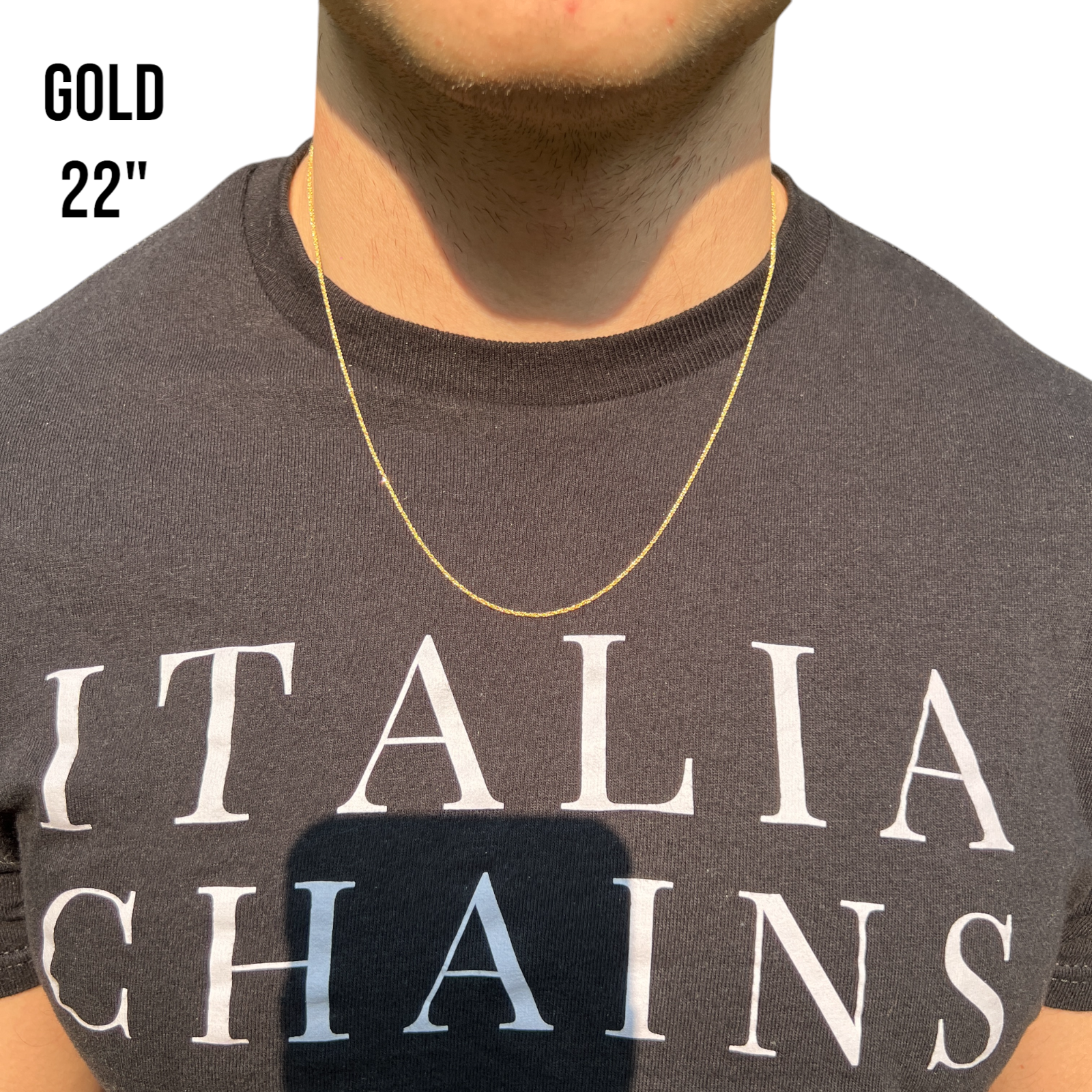 925 Sterling Silver 1mm Sparkle Rock Chain Necklace