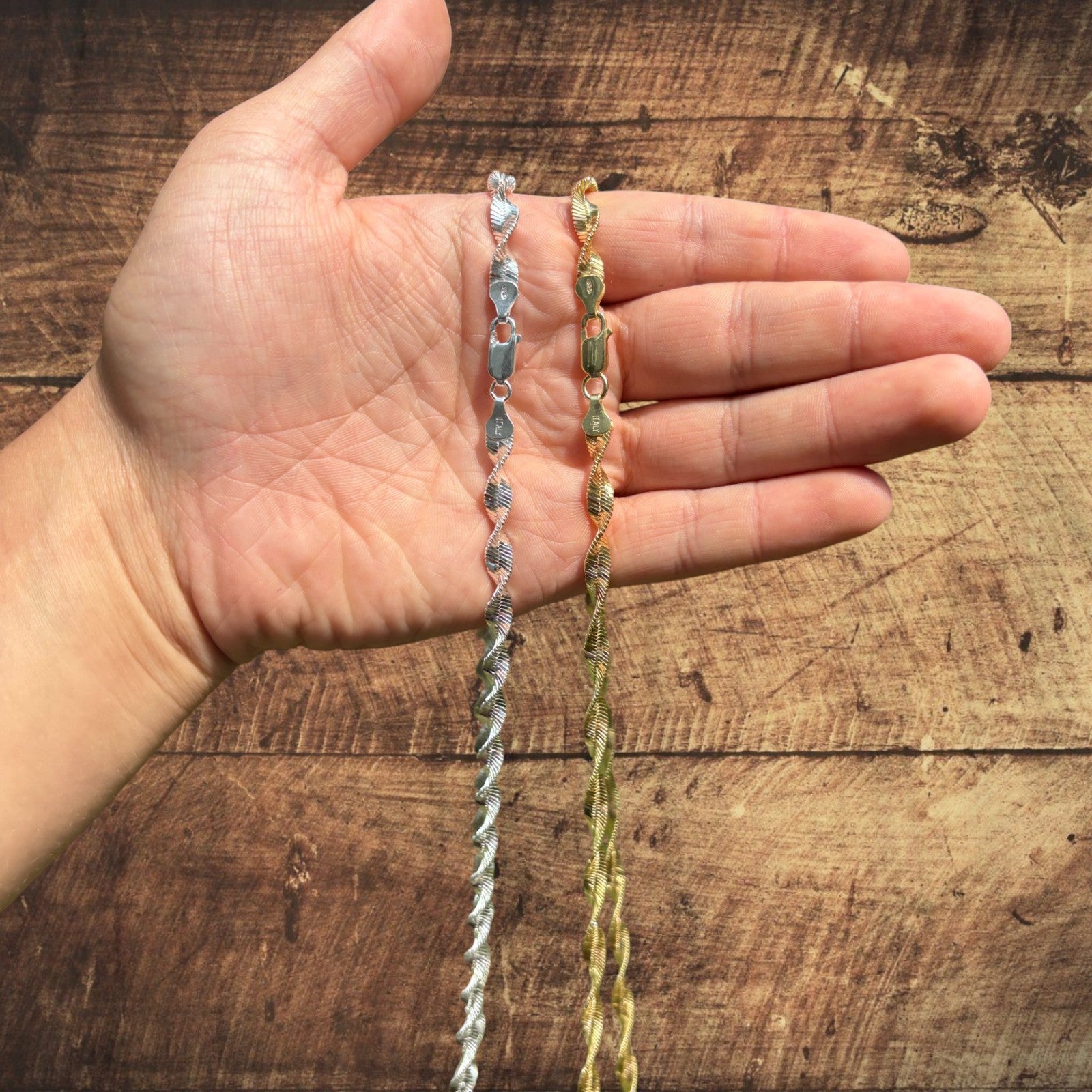 925 Sterling Silver 6mm Singapore Chain Necklace