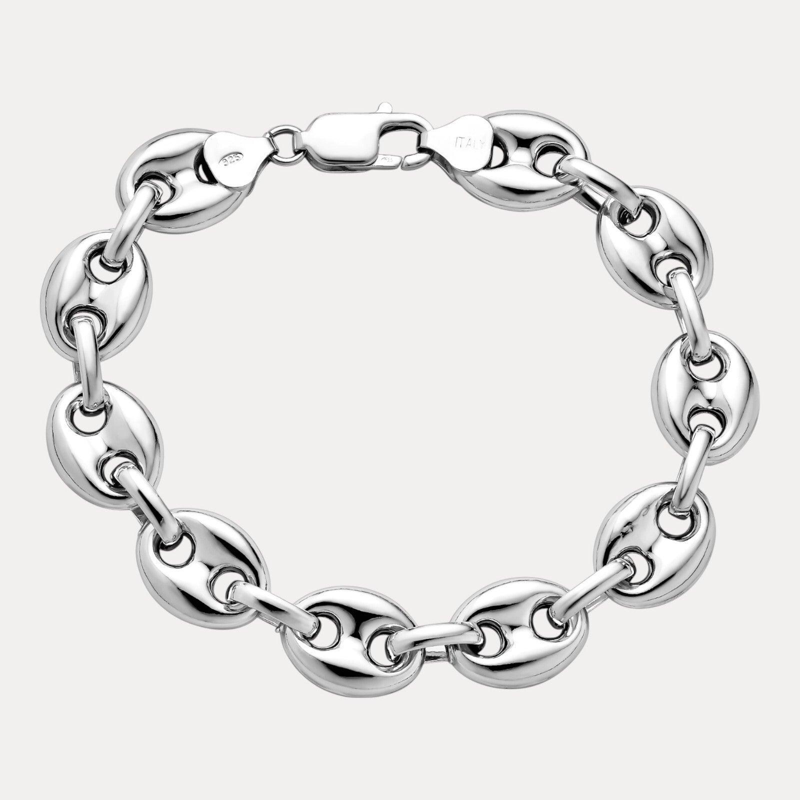 925 Sterling Silver 12mm Puffed Gucci Bracelet