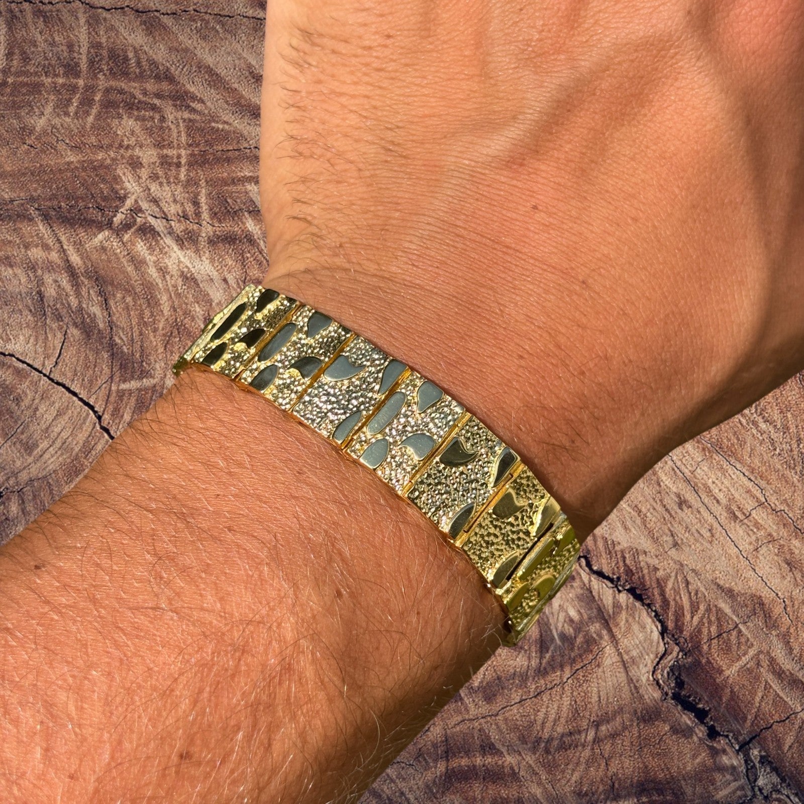 925 Sterling Silver 16mm Custom Nugget Link Bracelet
