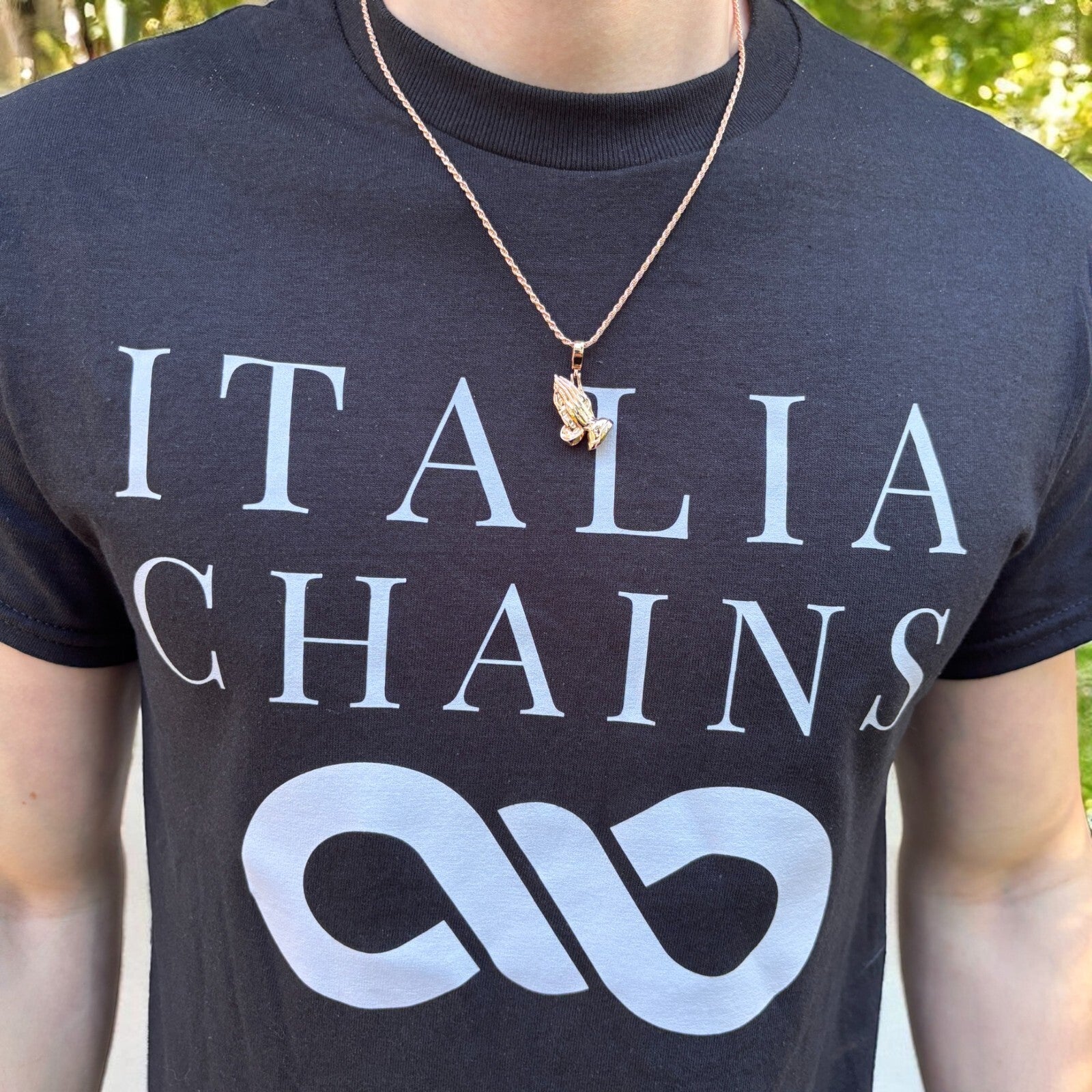 925 Sterling Silver Praying Hands Pendant - Small