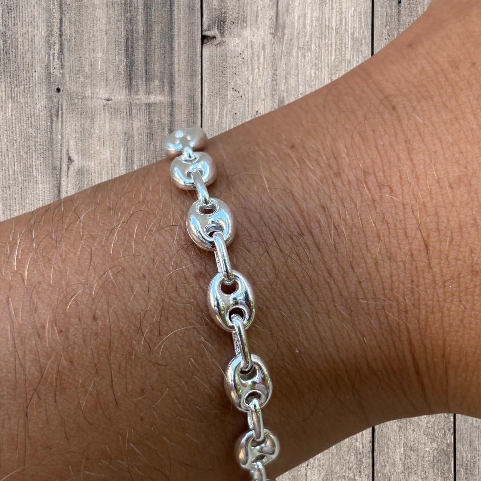 925 Sterling Silver 6mm Puffed Gucci Bracelet