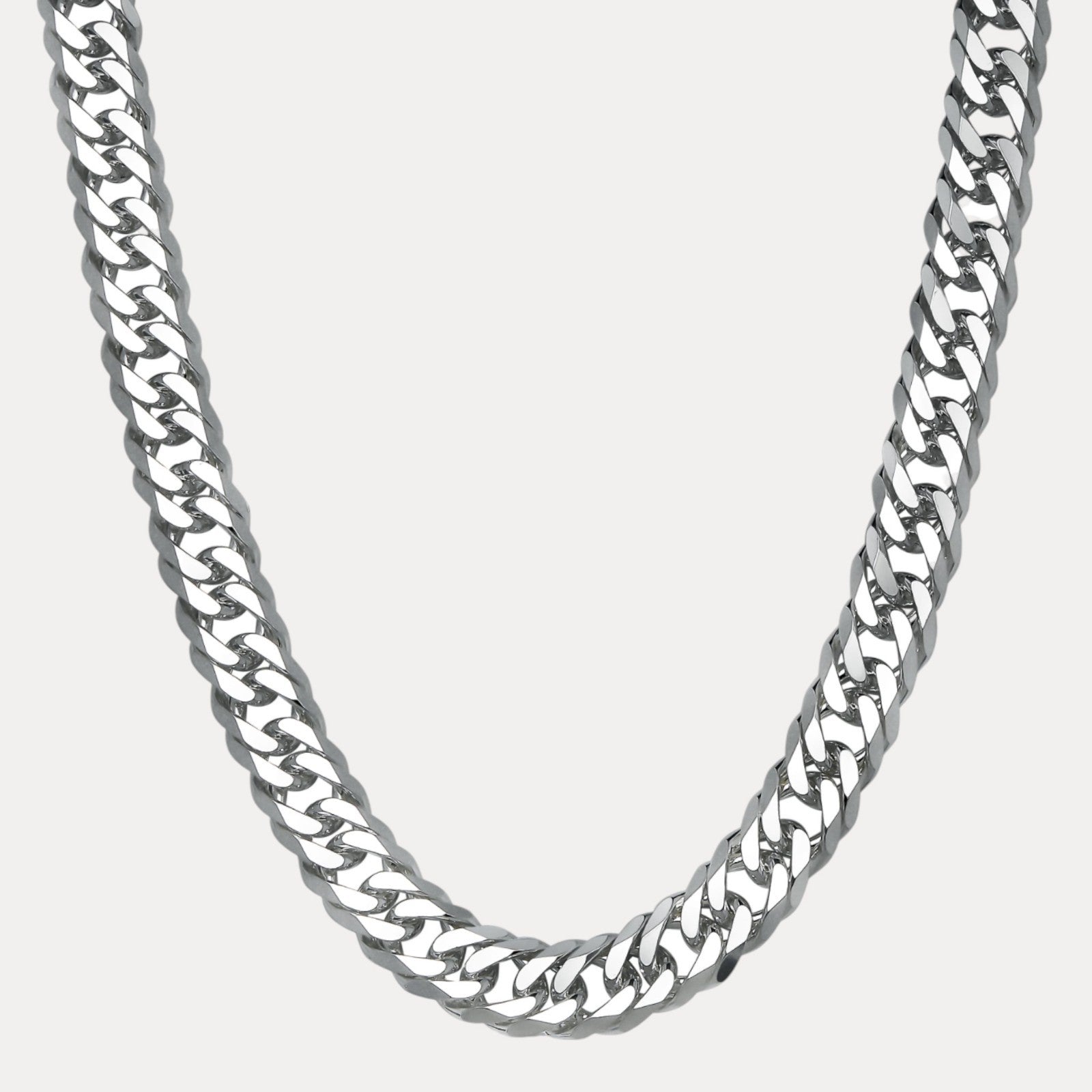 925 Sterling Silver 16mm Double Curb Chain Necklace