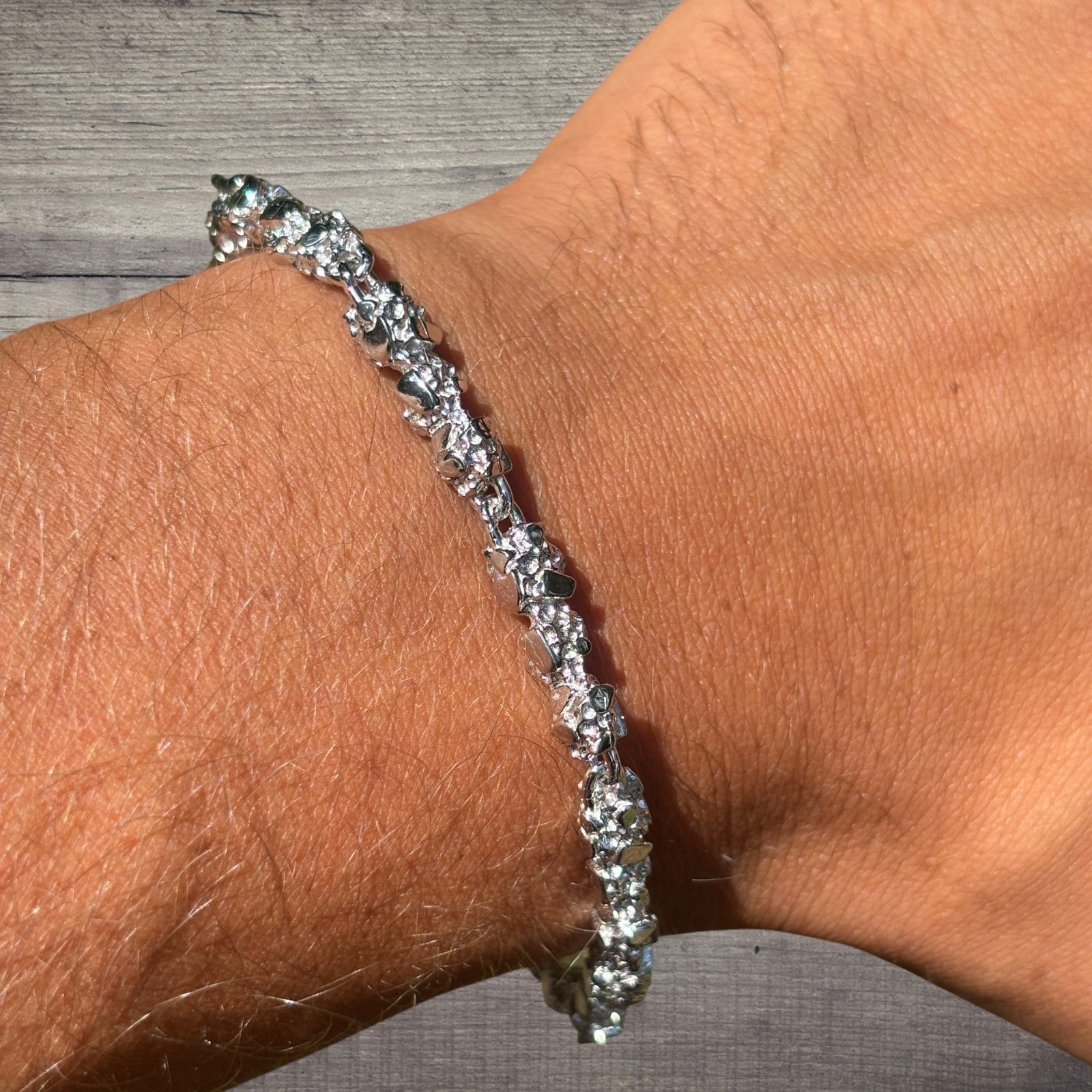 925 Sterling Silver 5mm Nugget Bracelet