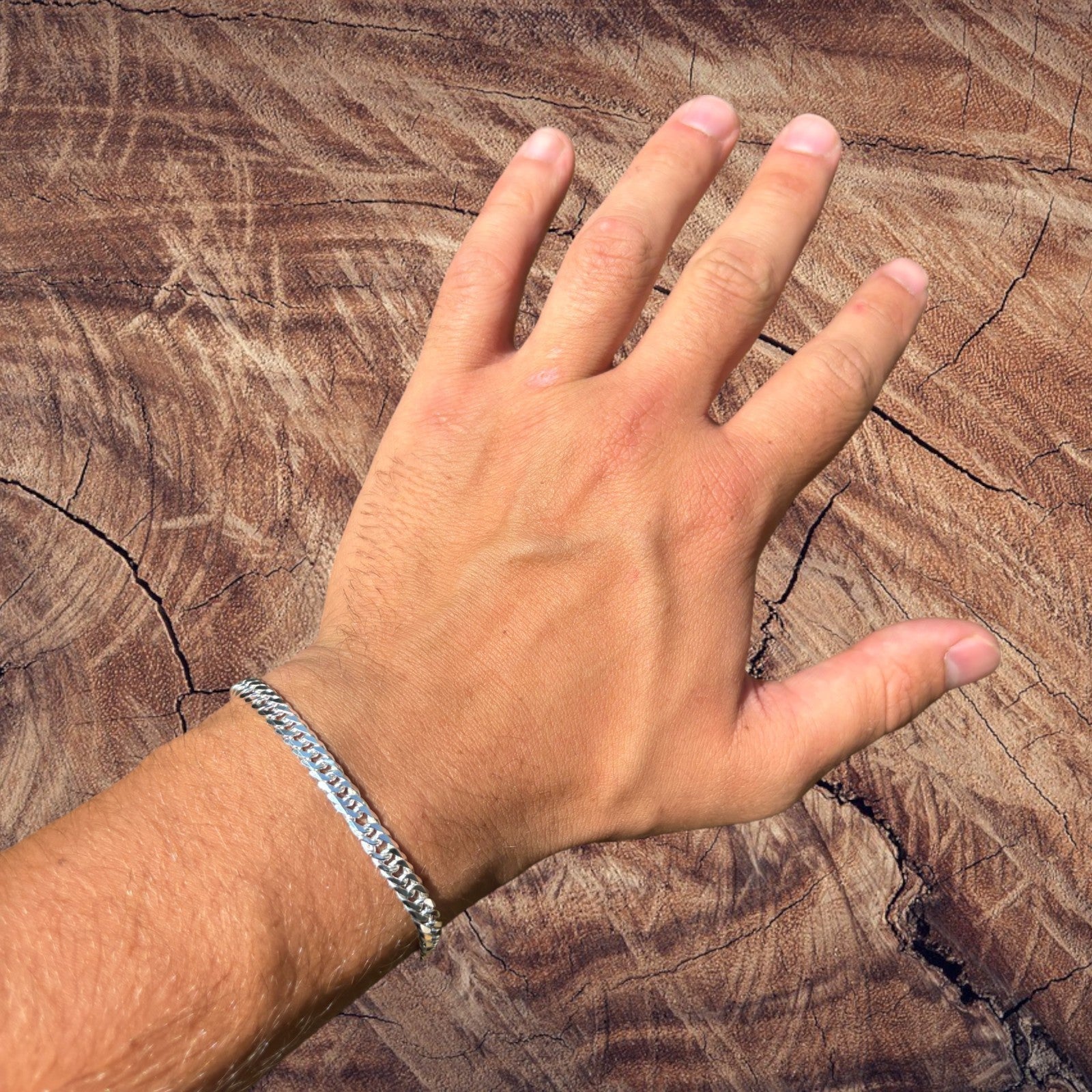 925 Sterling Silver 6mm Double Curb Bracelet