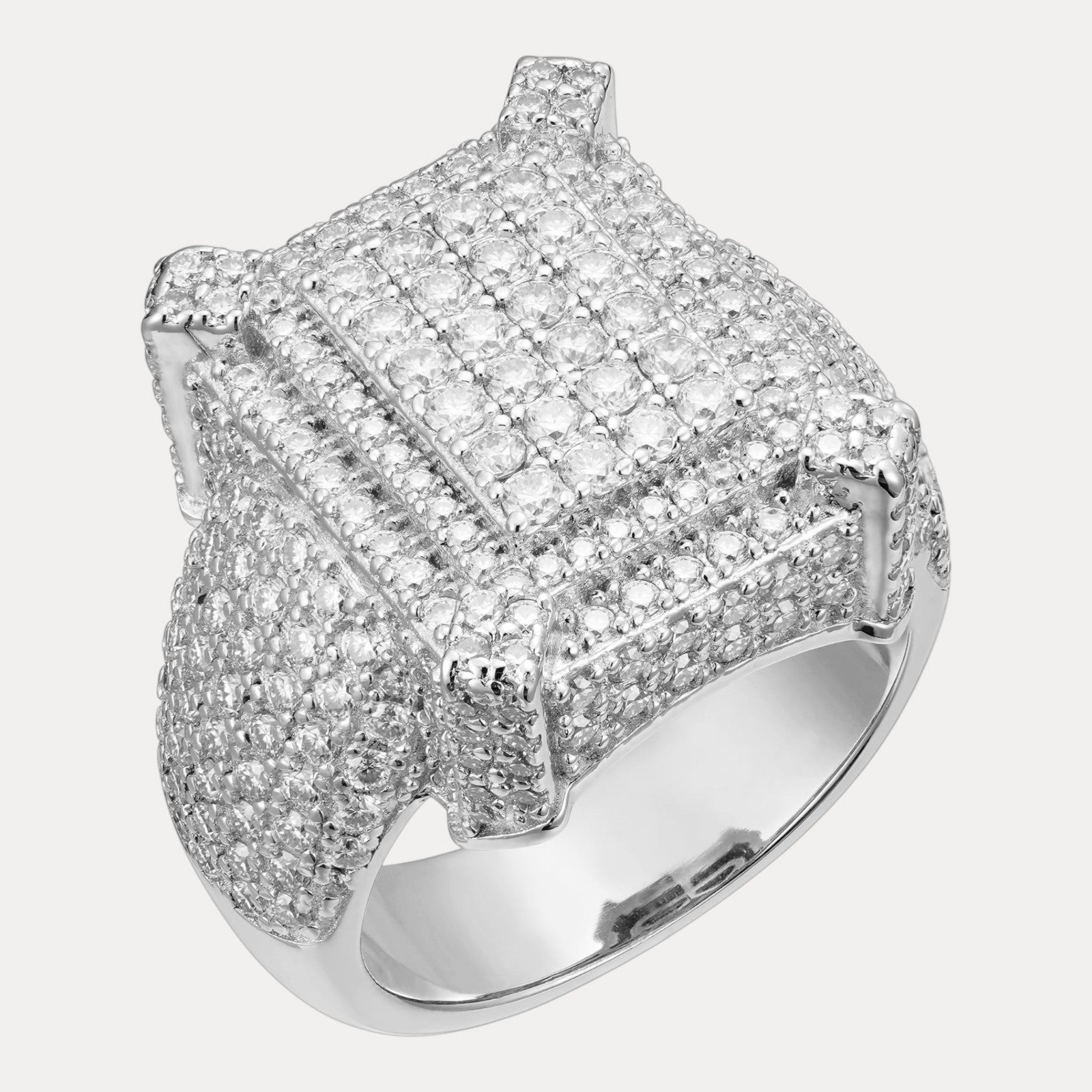 925 Sterling Silver Moissanite Cluster Ring