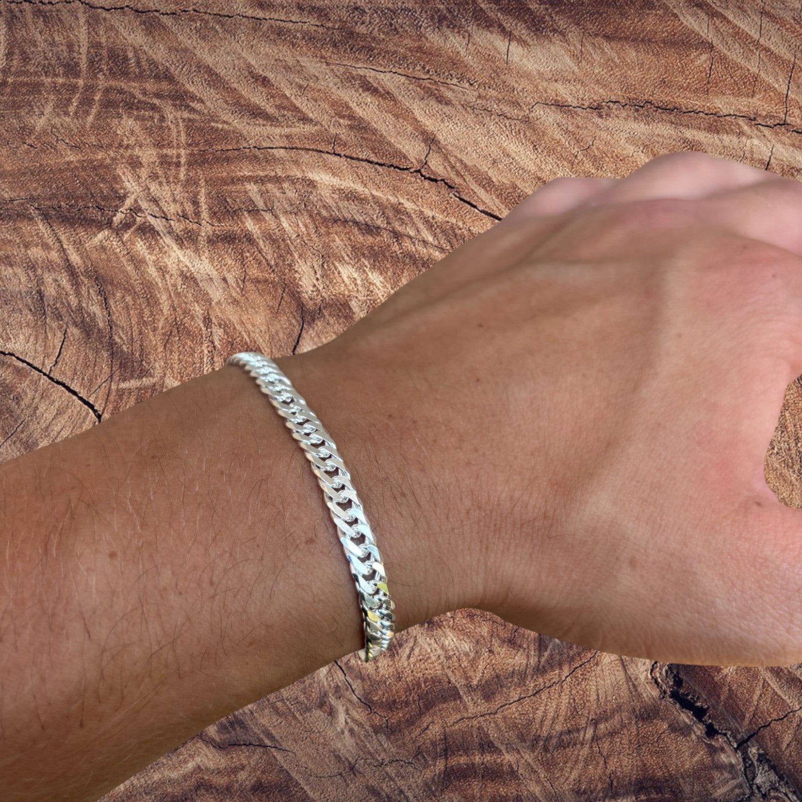 925 Sterling Silver 6mm Double Curb Bracelet