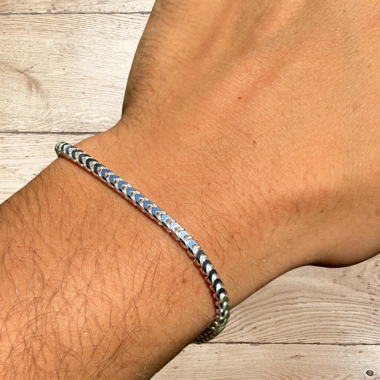 925 Sterling Silver 3mm Franco Bracelet
