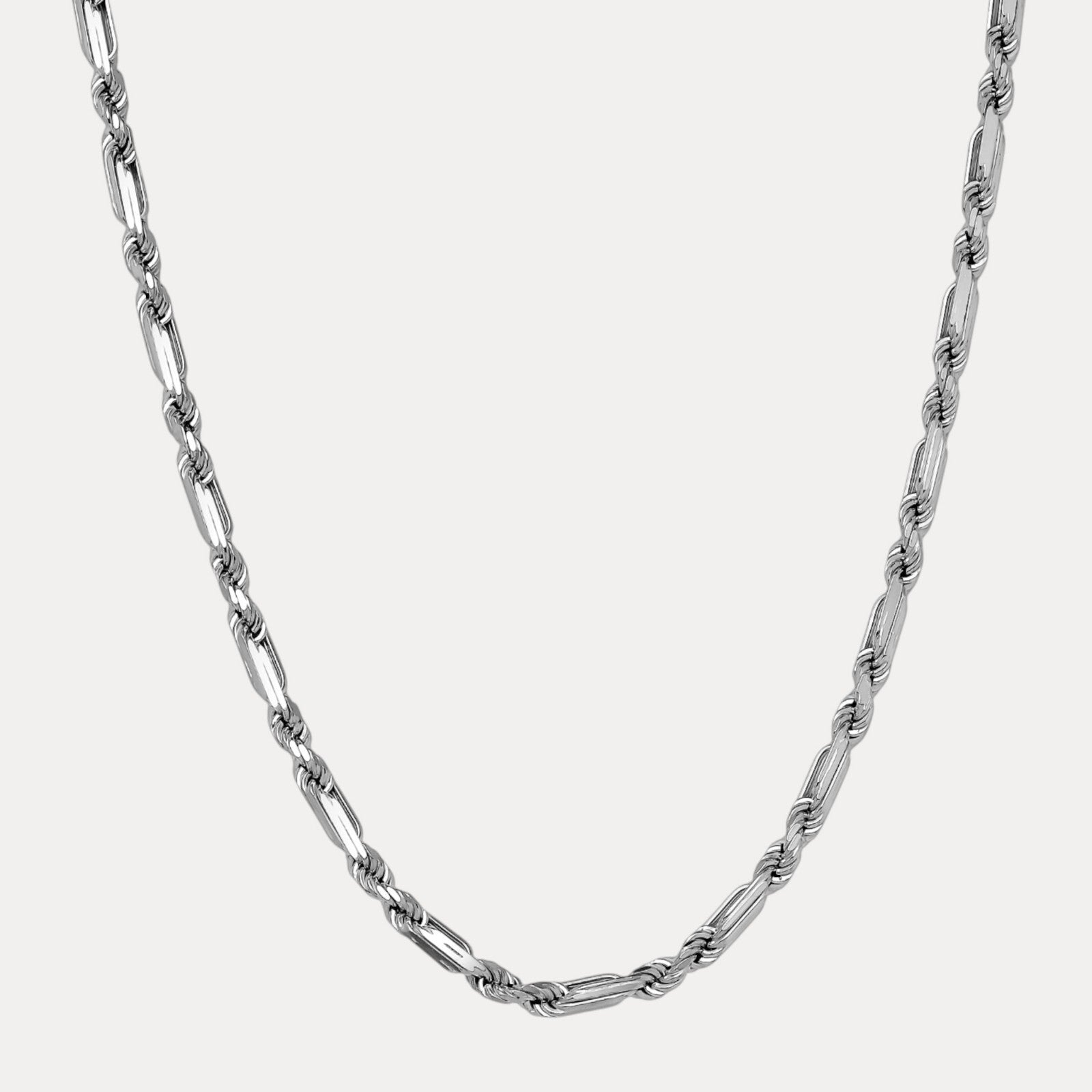 925 Sterling Silver 6mm Figarope Milano Chain Necklace