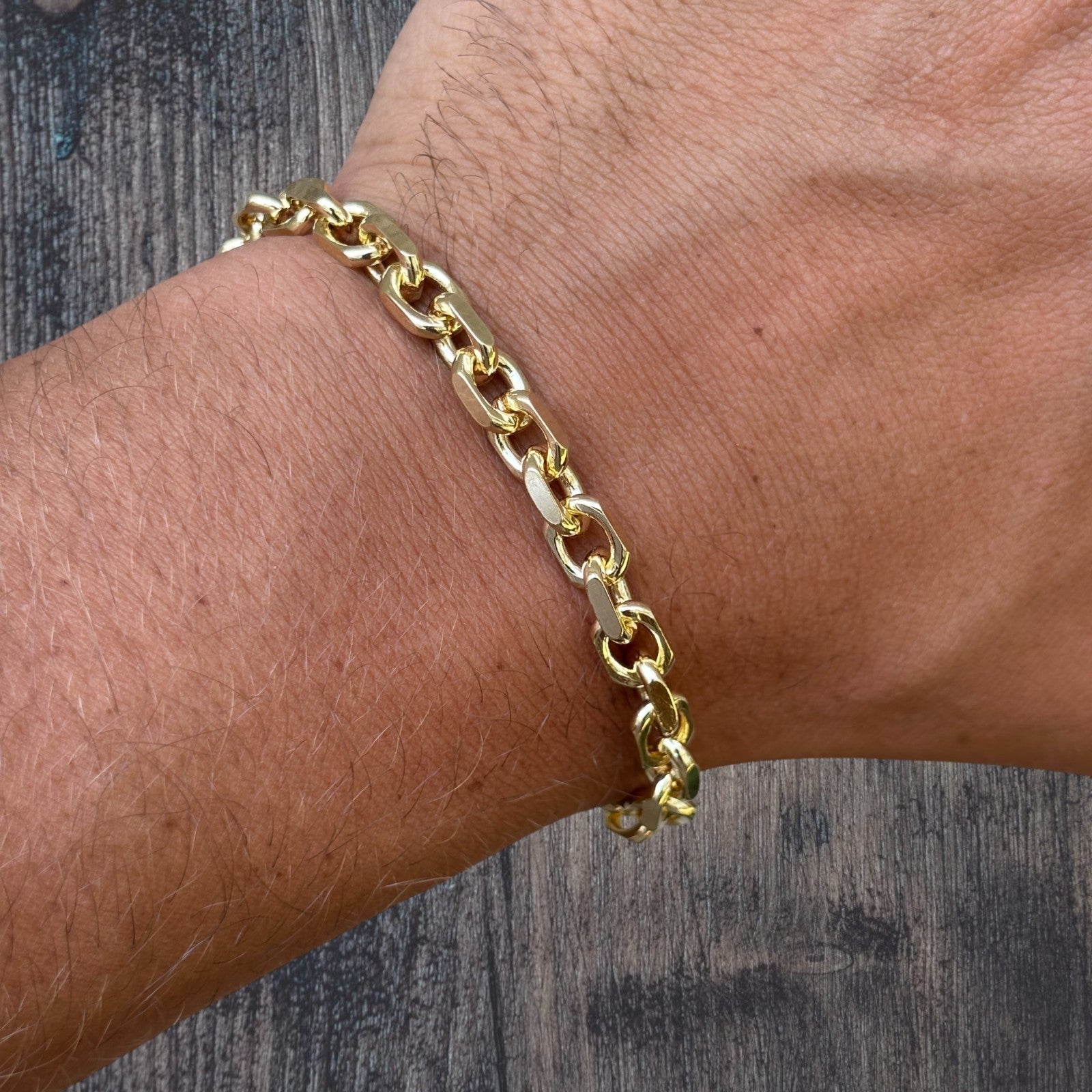 925 Sterling Silver 6mm Anchor Cable Bracelet