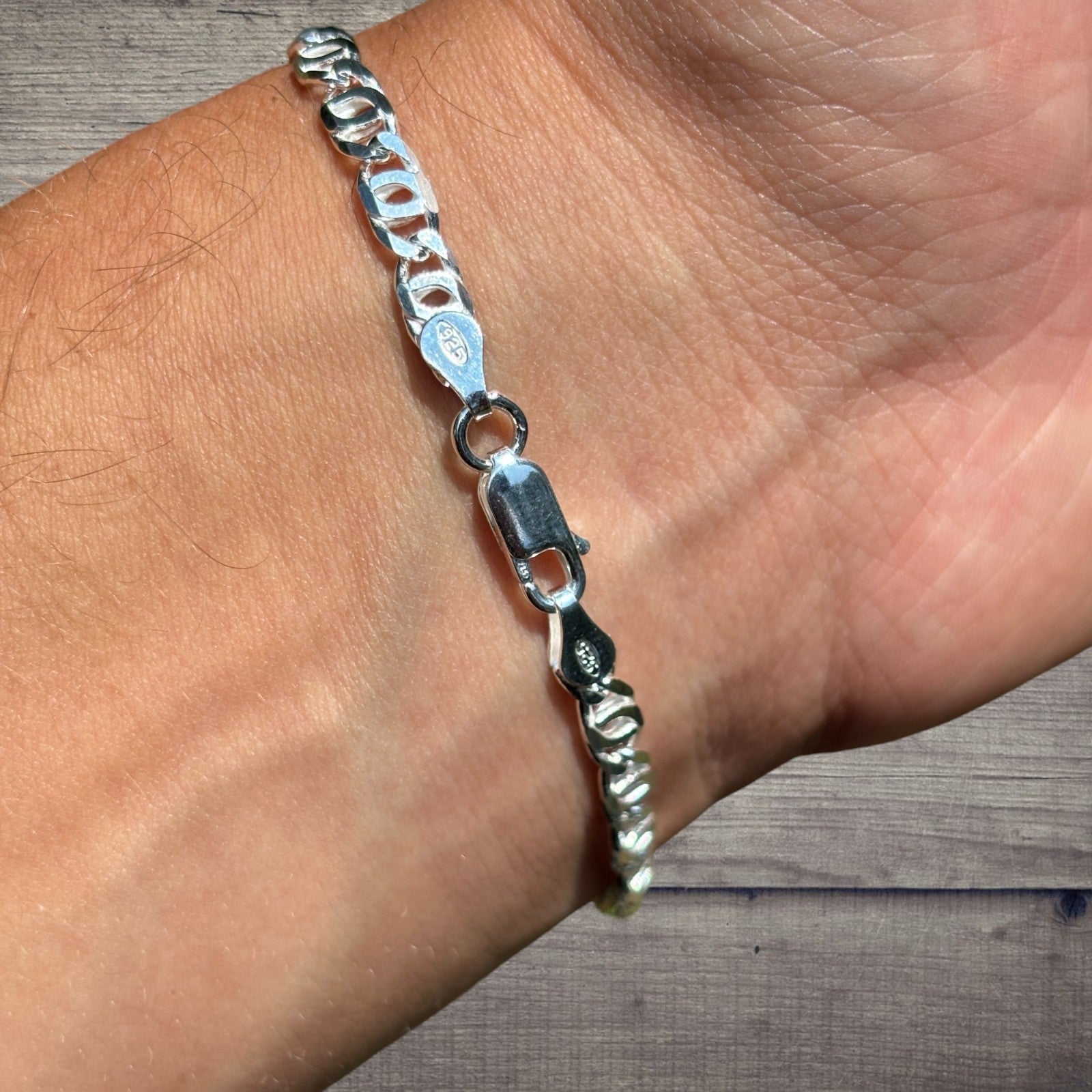 925 Sterling Silver 4.5mm Tiger Eye Bracelet