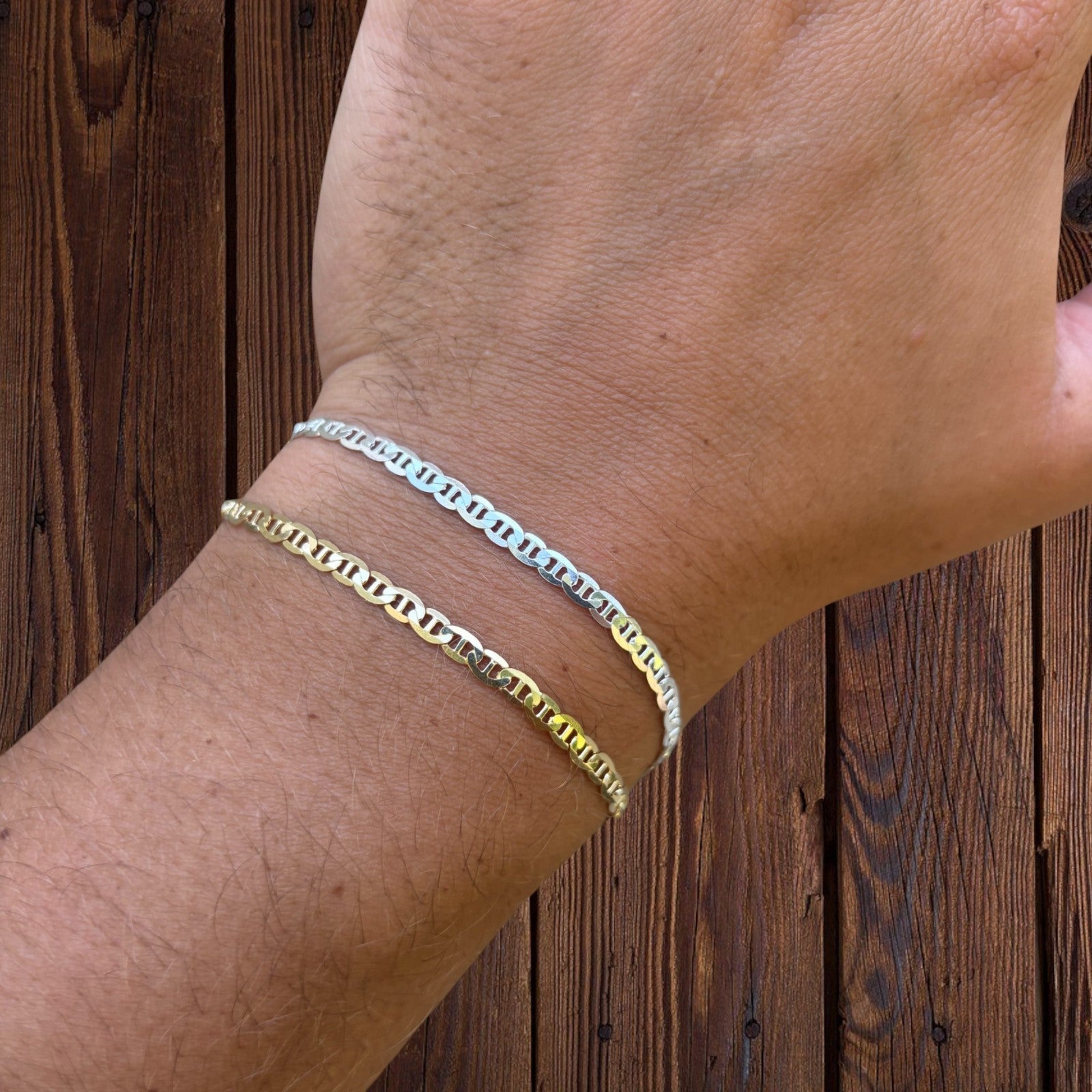 925 Sterling Silver 3mm Mariner Bracelet